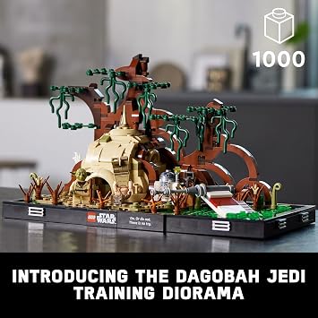 LEGO Star Wars Dagobah Jedi Training Diorama 75330 Set - Complete Series with Yoda and R2-D2 Minifigures, and Luke Skywalkers X-Wing, Birthday Gift Idea for Adults, Men, Women, Room Decor Memorabilia