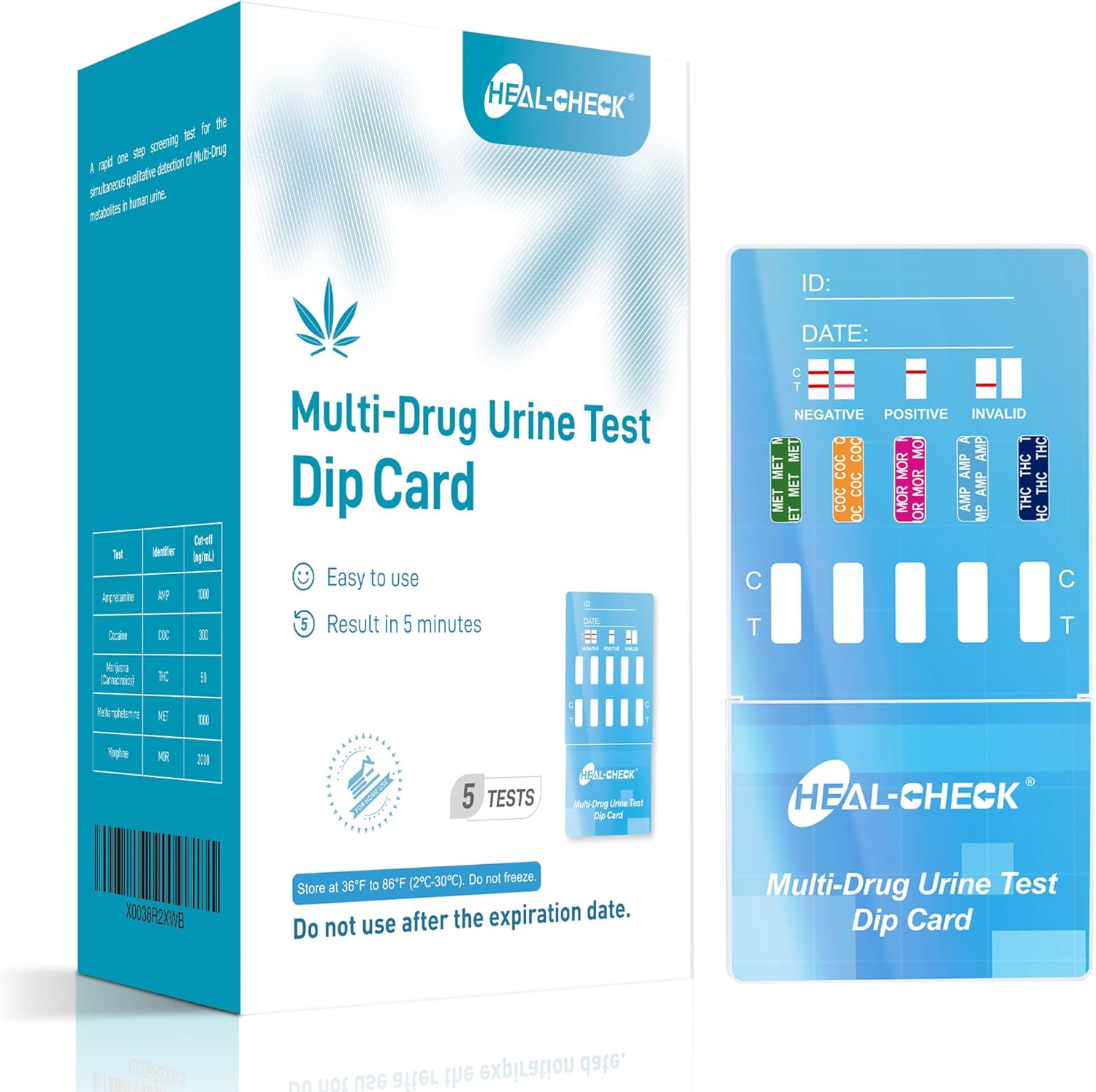 Tarjeta de inmersión de pantalla de prueba de orina de múltiples medicamentos 5 paneles en casa Kit de pruebas instantáneas de drogas