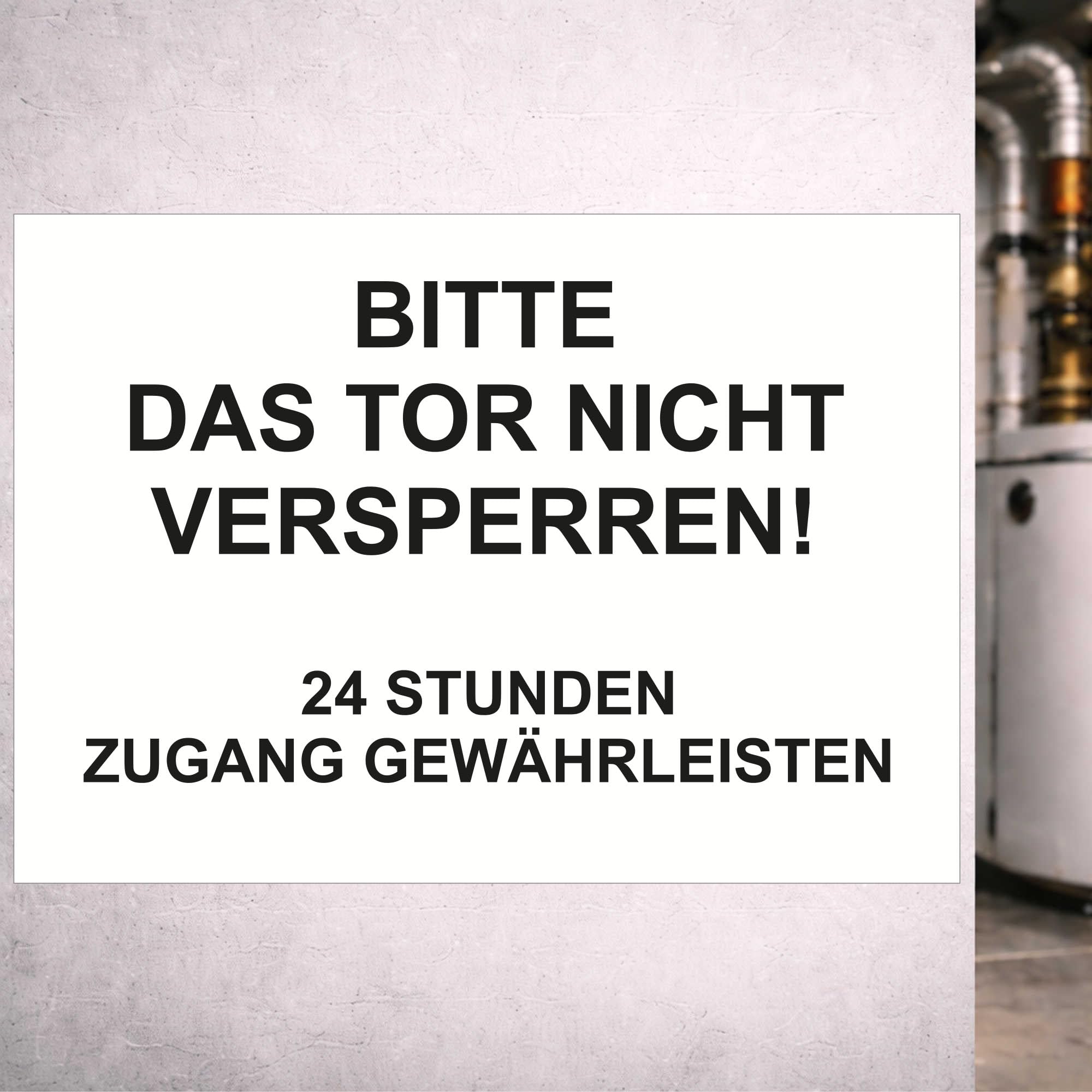 Indigos UG - Aufkleber Bitte Tor nicht versperren - 840x594 - Hinweisschild Warnschild Sicherheitsschild - Sticker - für Innen und Außen