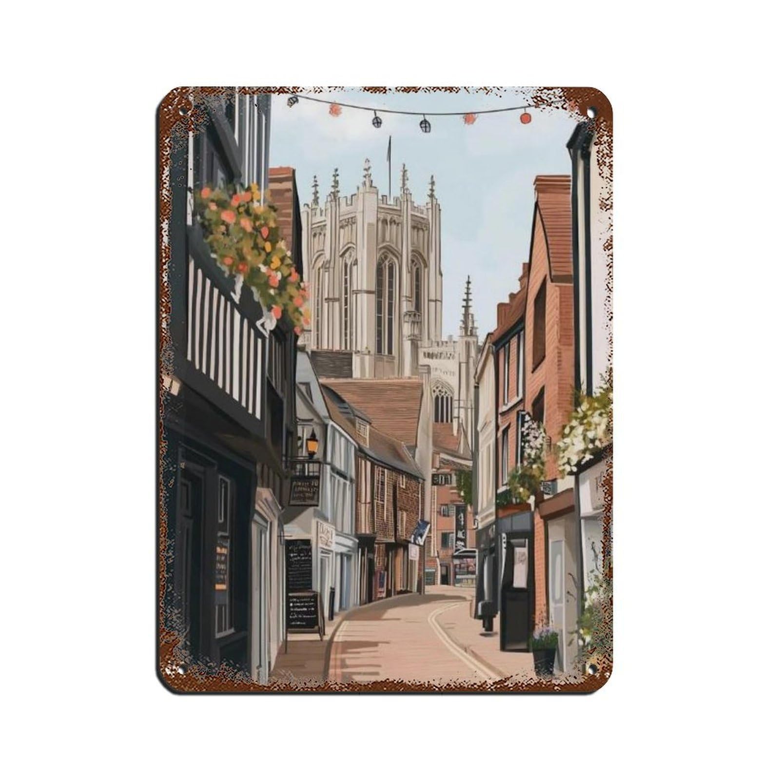 Canterbury Poster, Canterbury Print Tin Sign Vintage Metal Pub Club Cafe Bar Home Wall Art Decoration Poster Retro 12x16inch(30x40cm)
