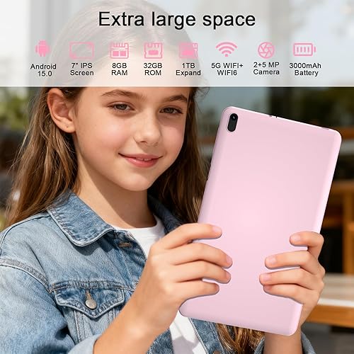 Miniatura 5 de COOPERS Tablet Android 15 Tablets 7 pulgadas, 8GB RAM, 32GB ROM Soporte 1TB Expandir PC Tablet PC, Procesador de cuatro núcleos, Pantalla táctil