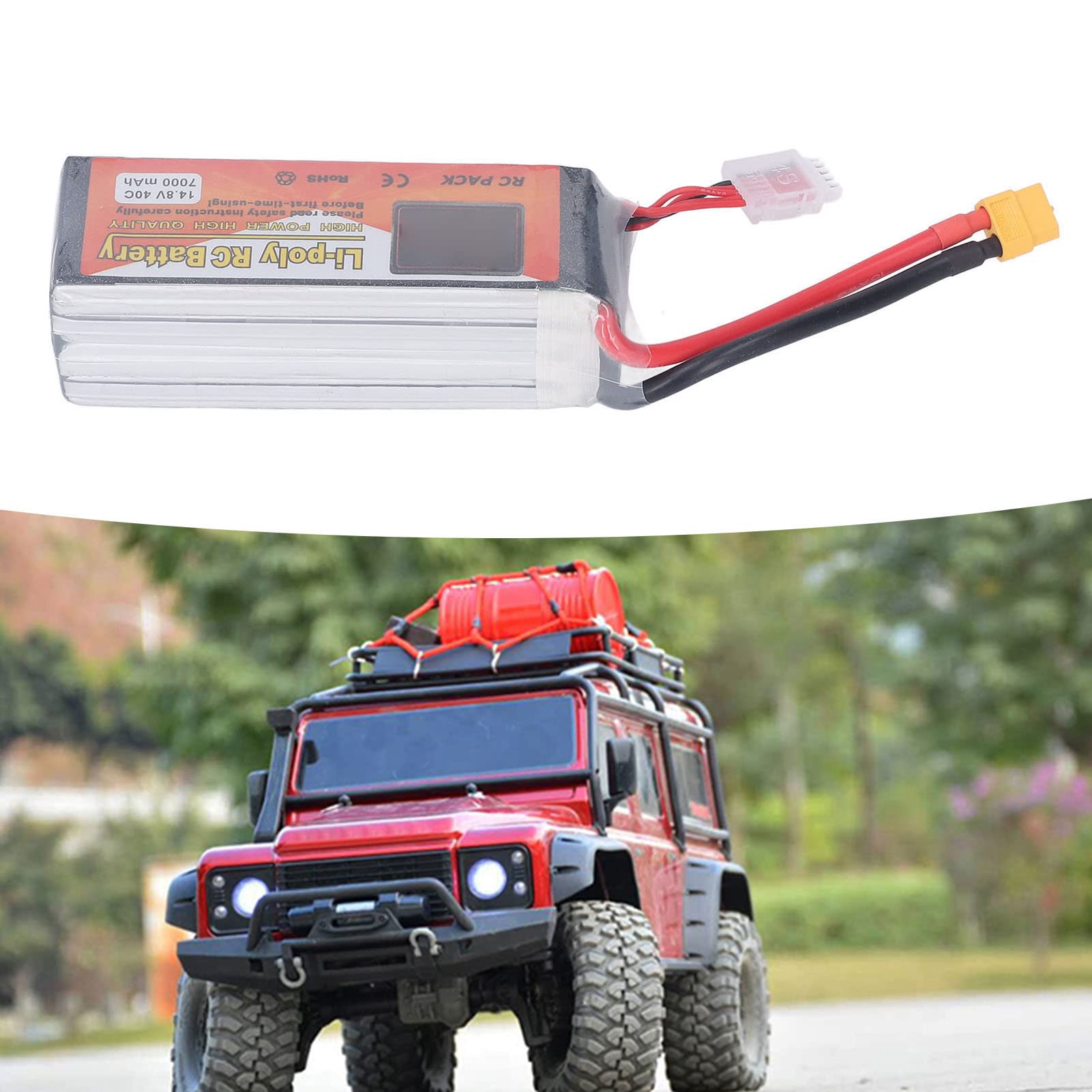 Dilwe Batteria RC Lipo 7000mAh 14,8 V 40C Velocità di Scarica XT60 Spina di Alimentazione per Modello di Auto in Elicottero RC