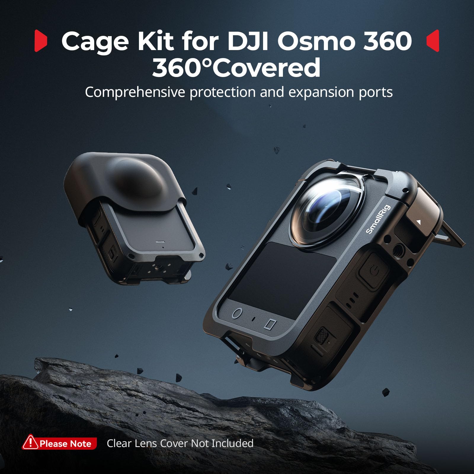 SMALLRIG Jaula para dji Osmo 360 - Marco Protector de Aluminio, Carcasa de Expansión para OSMO 360-5704B