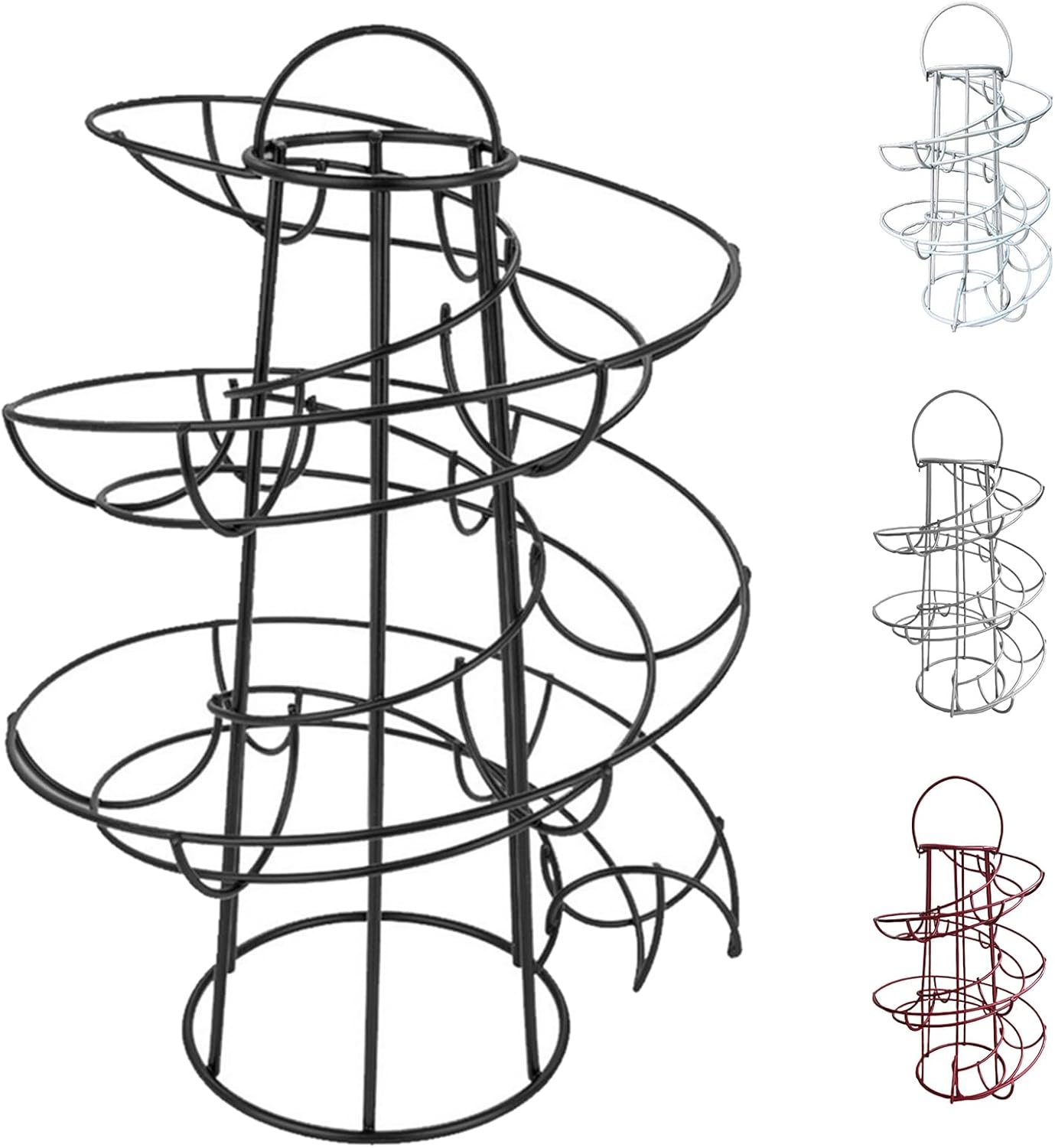 Egg Holder for Fridge Egg Holder Multifunctional Spiral Design Iron Creative Egg Storage Rack for Kitchen Egg Stand (Silver Gray)