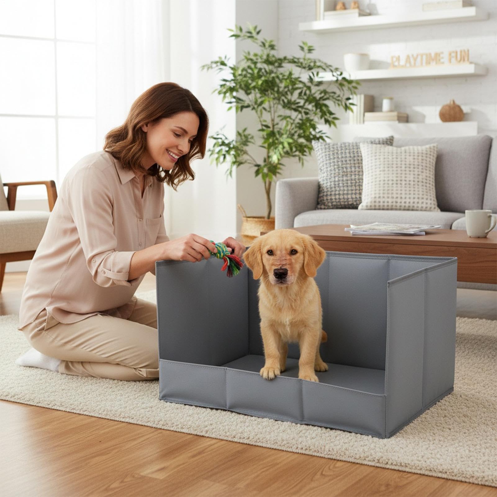Vasino Per Cuccioli Toilette Portatile Pieghabile Impermeabile | Stazione Igienica per Cani da Interno Per Addestramento In Casa, Appartamento, Balcone, Patio, Soggiorno E
