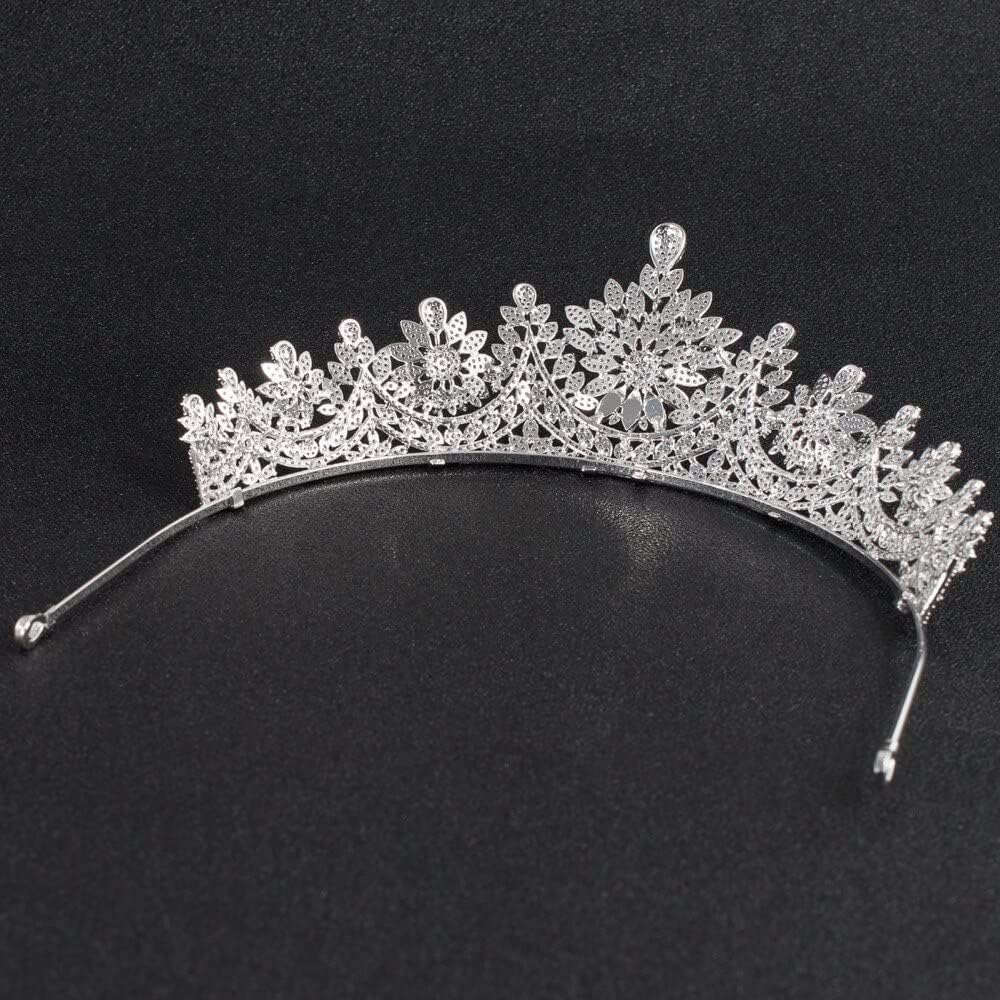 Biżuteria do włosów korona tiary dla kobiet cyrkonia ślubna dla nowożeńców królewska Tiara Diadem korona kobiety bal biżuteria do włosów akcesoria,