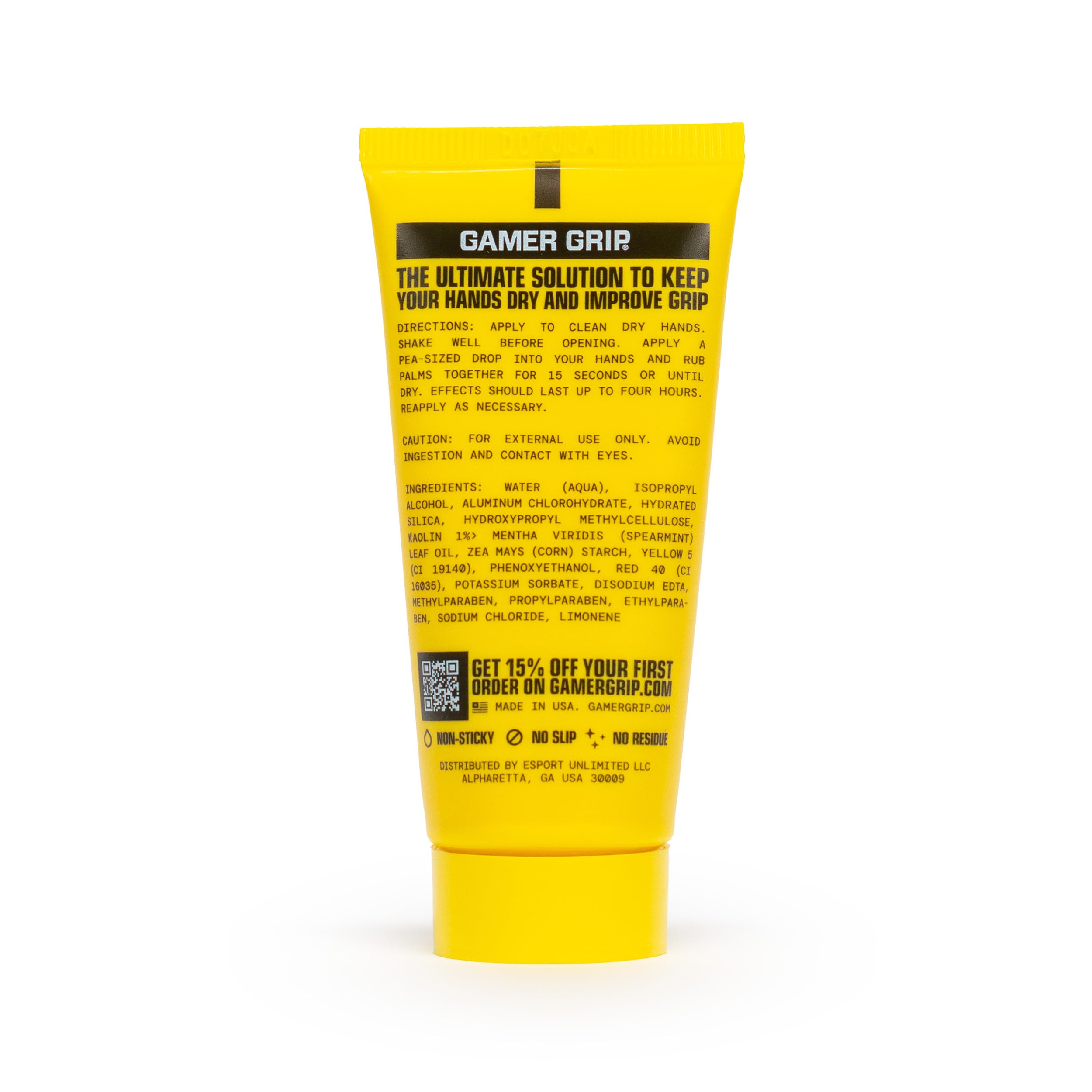 Gamer Grip Presa salda | Crema mani antiscivolo | Controllo del sudore per racchetta da tennis, racchetta, golf, ginnastica e fitness | alternativa al gesso liquido | Made in USA