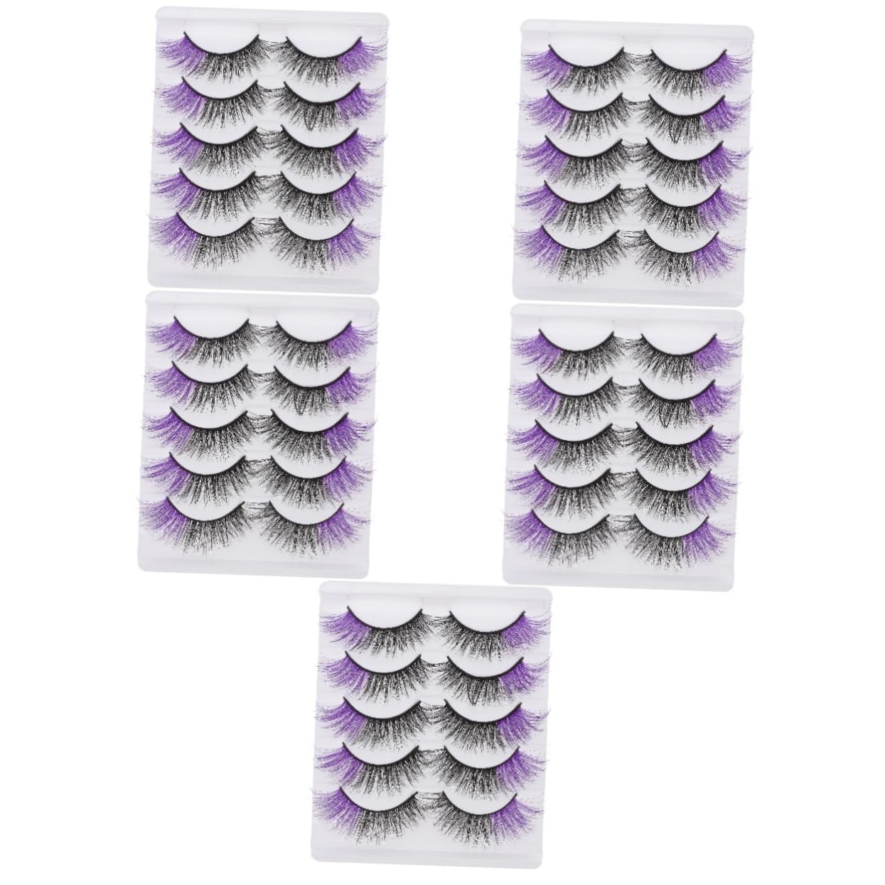 FRCOLOR Wimpern Violett 25 Paar Farbige Falsche Wimpern Halloween-wimpern Lange Flauschige Wimpern Farbige Wimpernverlängerung Wimpernverlängerungen Violett Nachahmung Von Verlängern Ende Des Auges