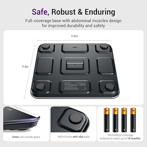 Miniatura 4 de Báscula digital de baño, báscula de peso de 450 libras, más precisa hasta 0.05 libras, báscula de pesaje automática para peso corporal, bebé,