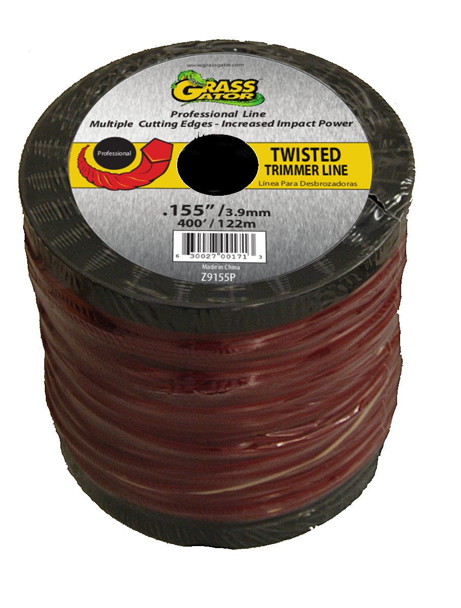 Grass Gator Z9155P 3-Pound Twisted Zip Line Spool | 0.155-Inch Diameter (400 Feet) | Heavy-Duty Commercial Grade Line for Professional Gas Trimmers
