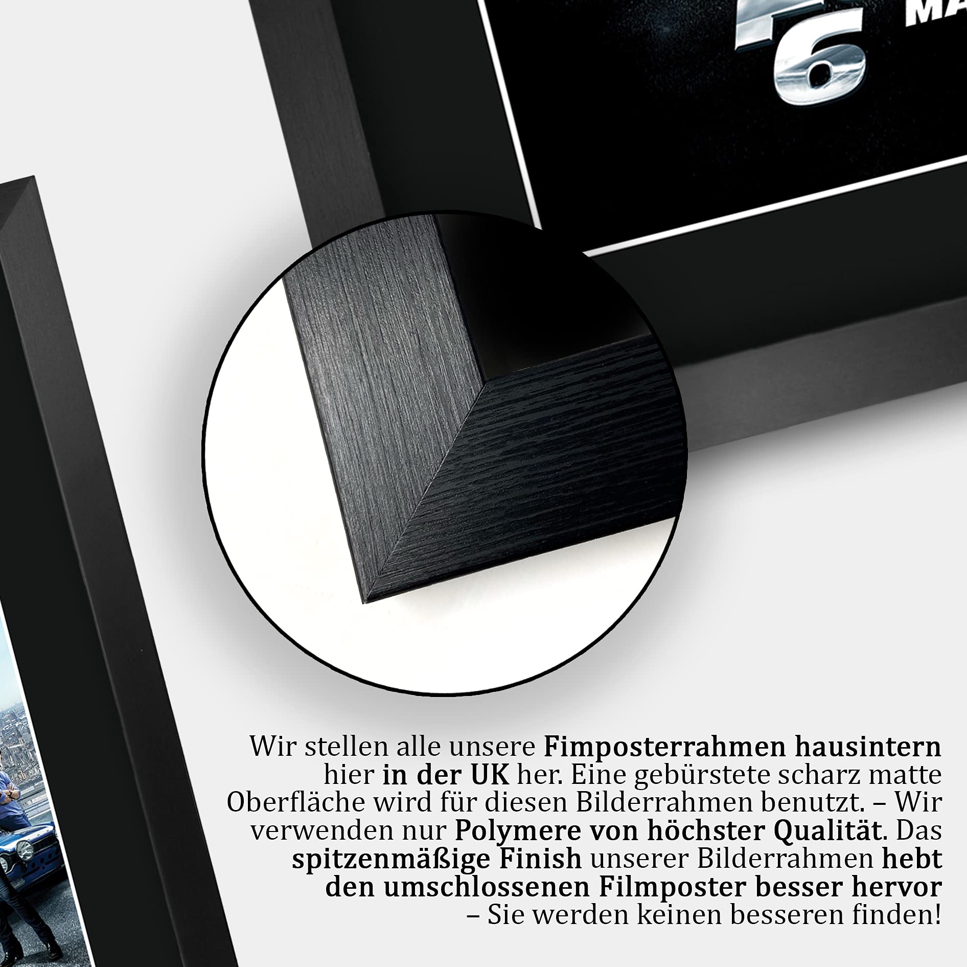HWC Trading Poster mit Autogramm und Autogramm von FR A3 Fast & Furious 6 Vin Diesel, Paul Walker, Dwayne Johnson Gifts, für Film-Fans – A3 gerahmt