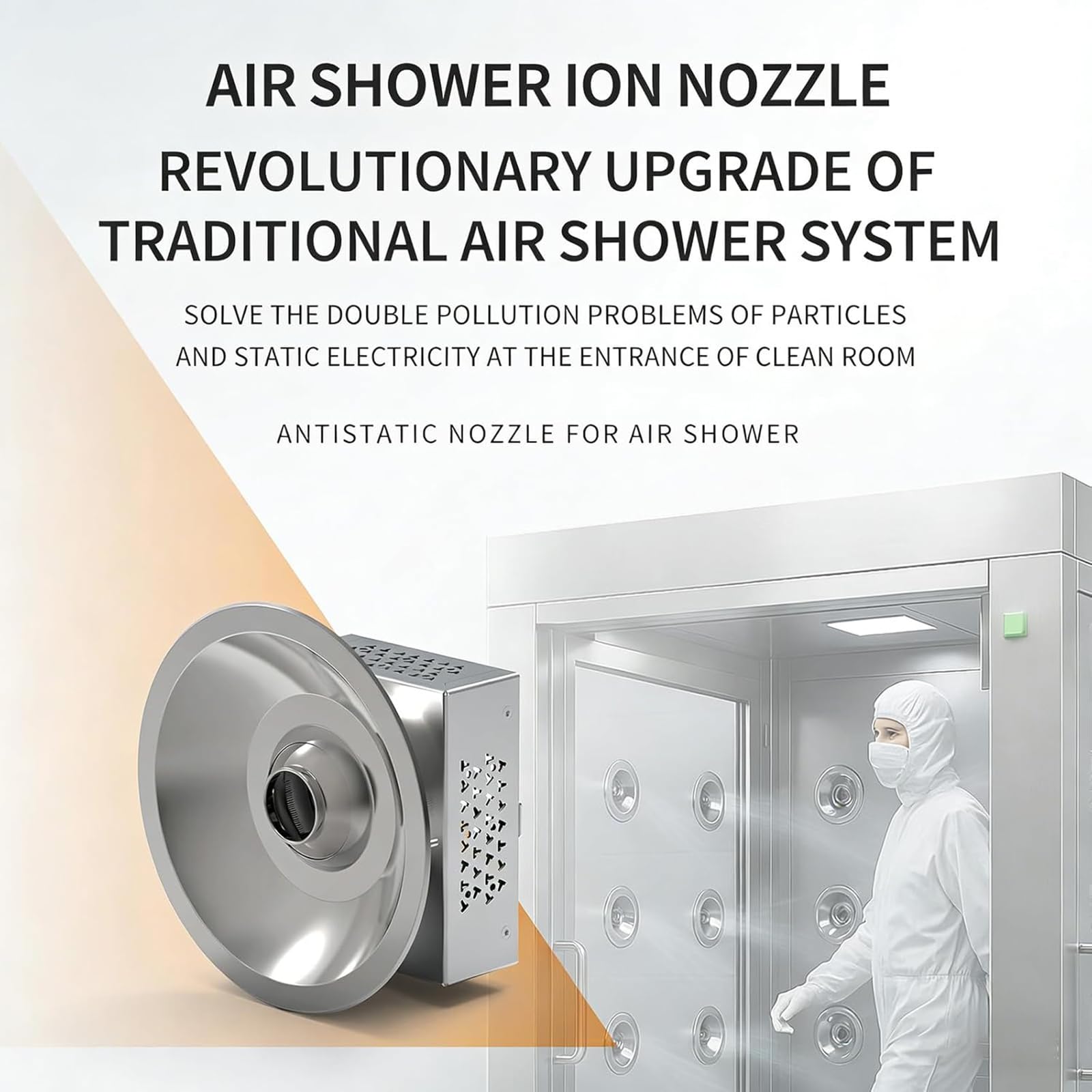 Boquilla de aire ionizante antiestática, eliminador estático y herramienta de eliminación de polvo para salas blancas de montaje electrónico