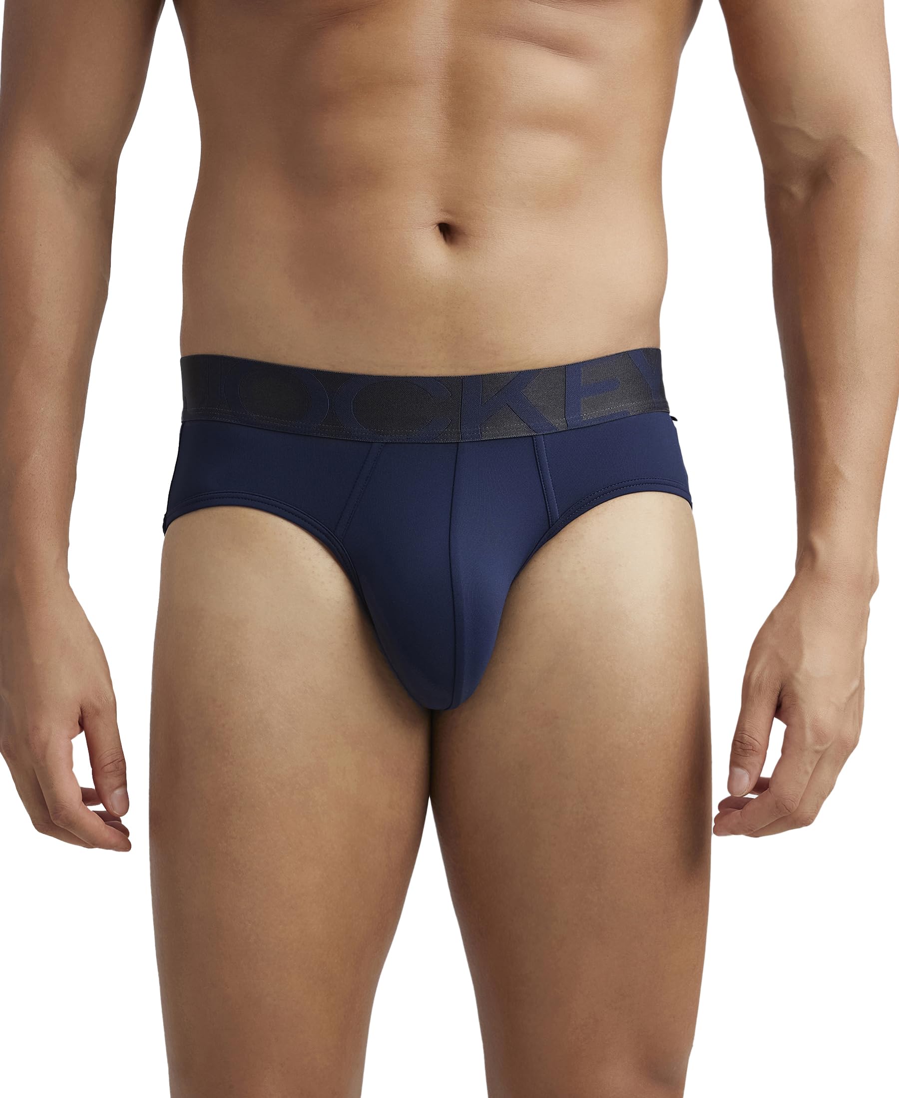 IC27 Men's Tactel Microfiber Elastane Stretch Solid Brief with Moisture Move Treatment