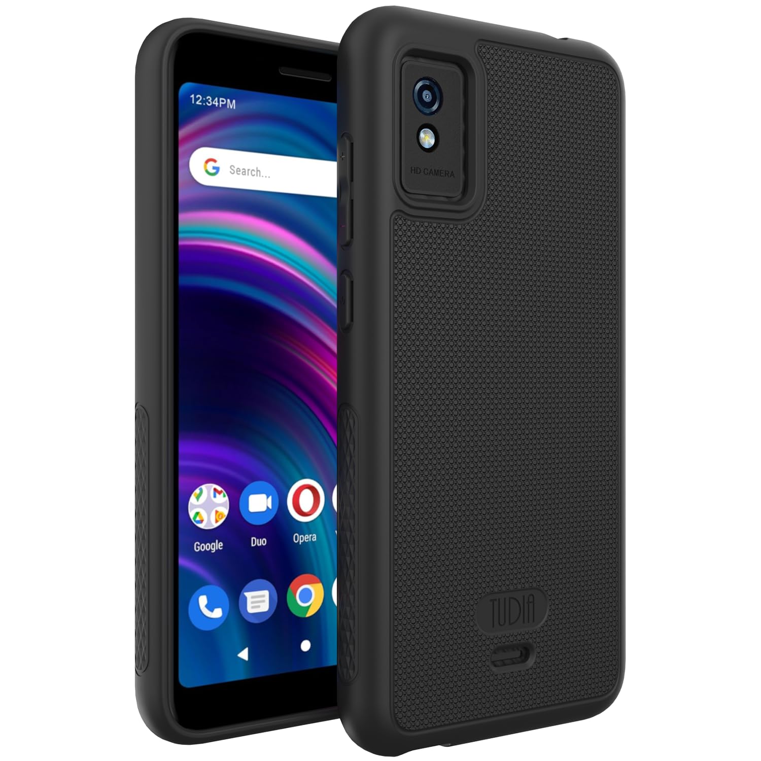 TUDIA LinnGrip Compatible with BLU Studio Mini (2023) Phone Case, [Enhanced Grip] Ultra Slim Fit Shockproof Matte TPU Soft Protective Phone Case Cover (Black)