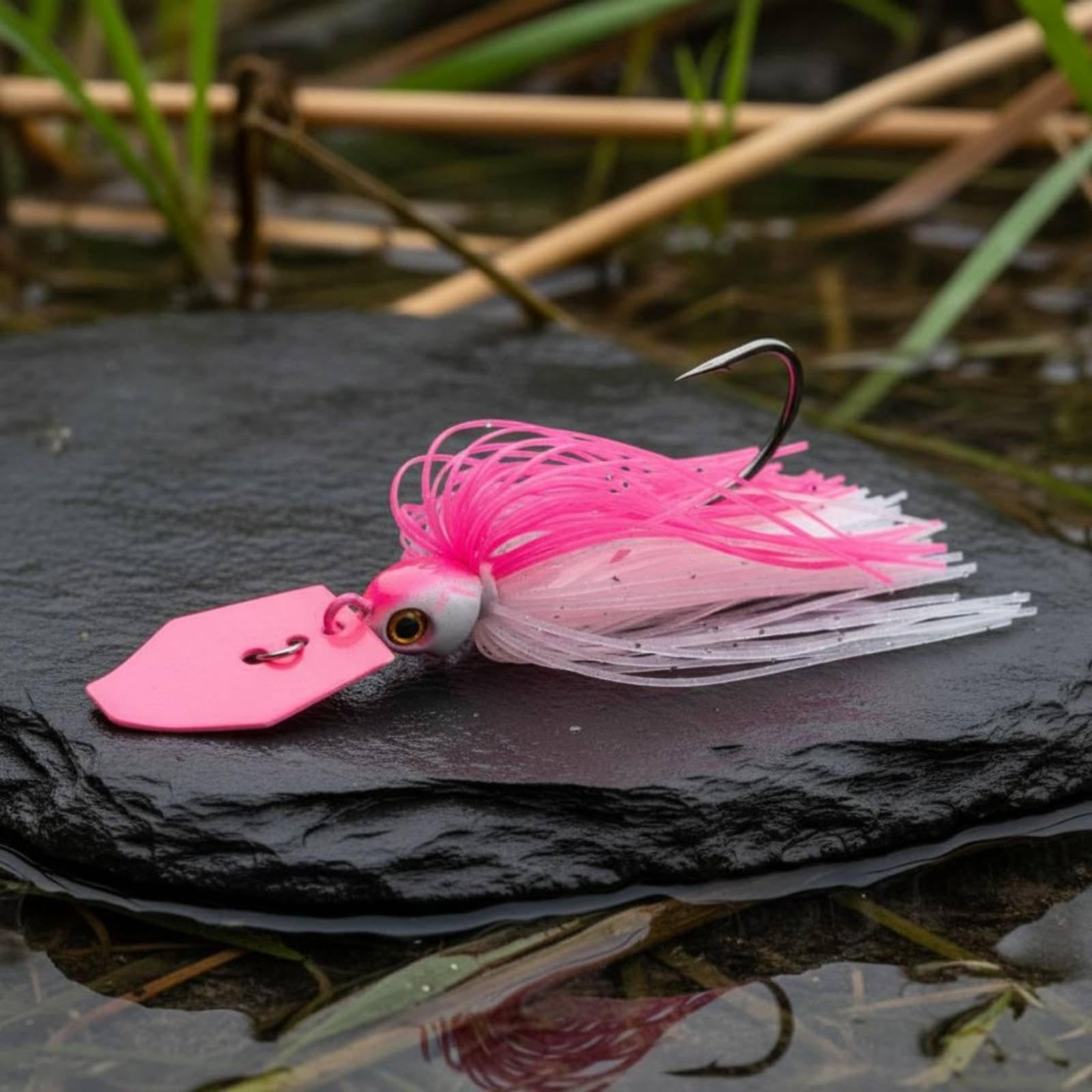 6 Esche Artificiali Bladed Jig Spinnerbait, Esche in Plastica Morbida con Vibrazioni Evidenti E Luci Lampeggianti per Attirare I Lunga Distanz