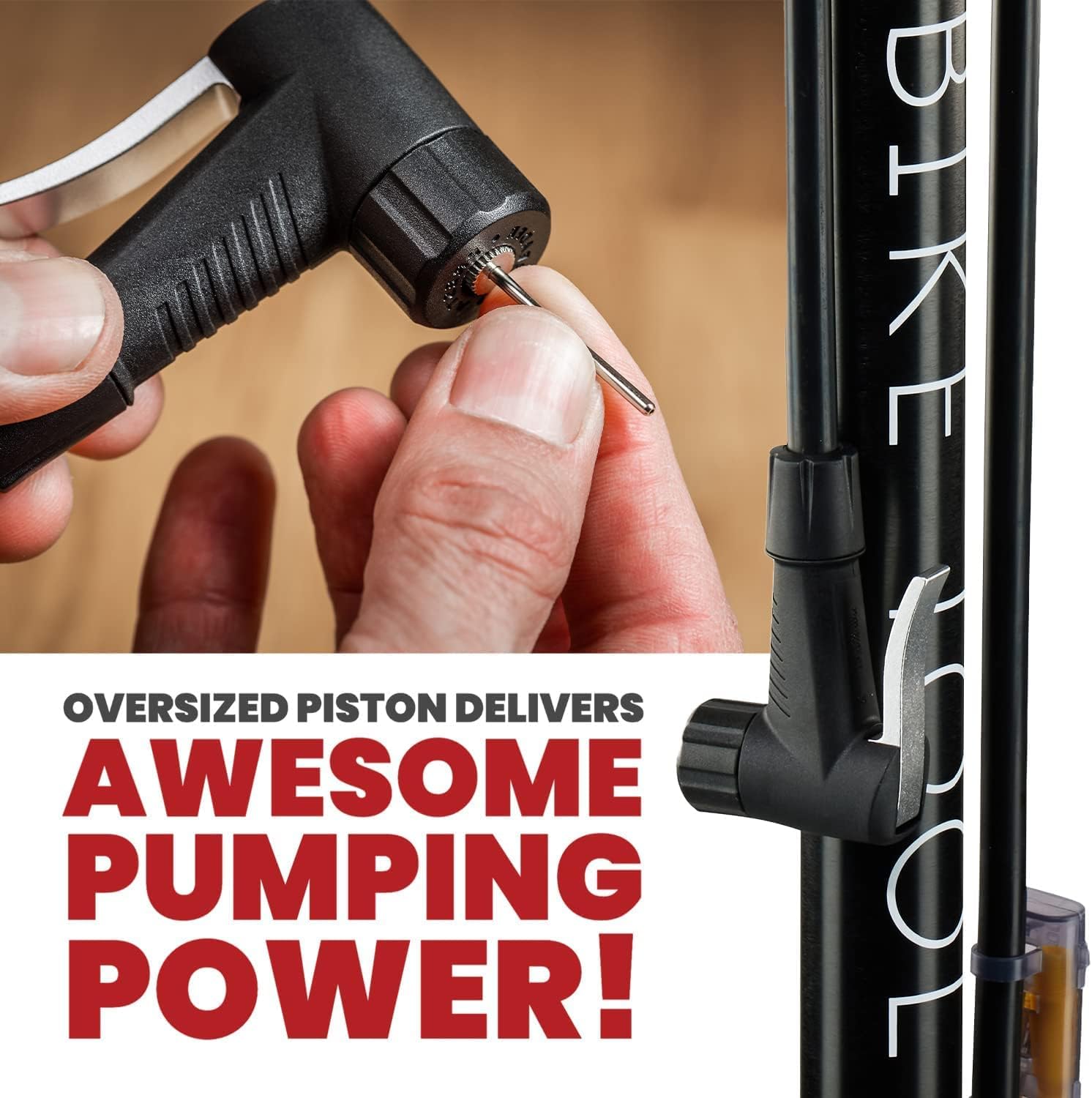 PRO BIKE TOOL Bike Floor Pump - Bicycle Pump with Gauge up to 160 PSI / 11 Bar Pressure - Portable Air Pump for Bikes Tires (Presta & Schrader Valve) - MTB and Road Bike, Ball Pump for Basketball : Patio, Lawn & Garden