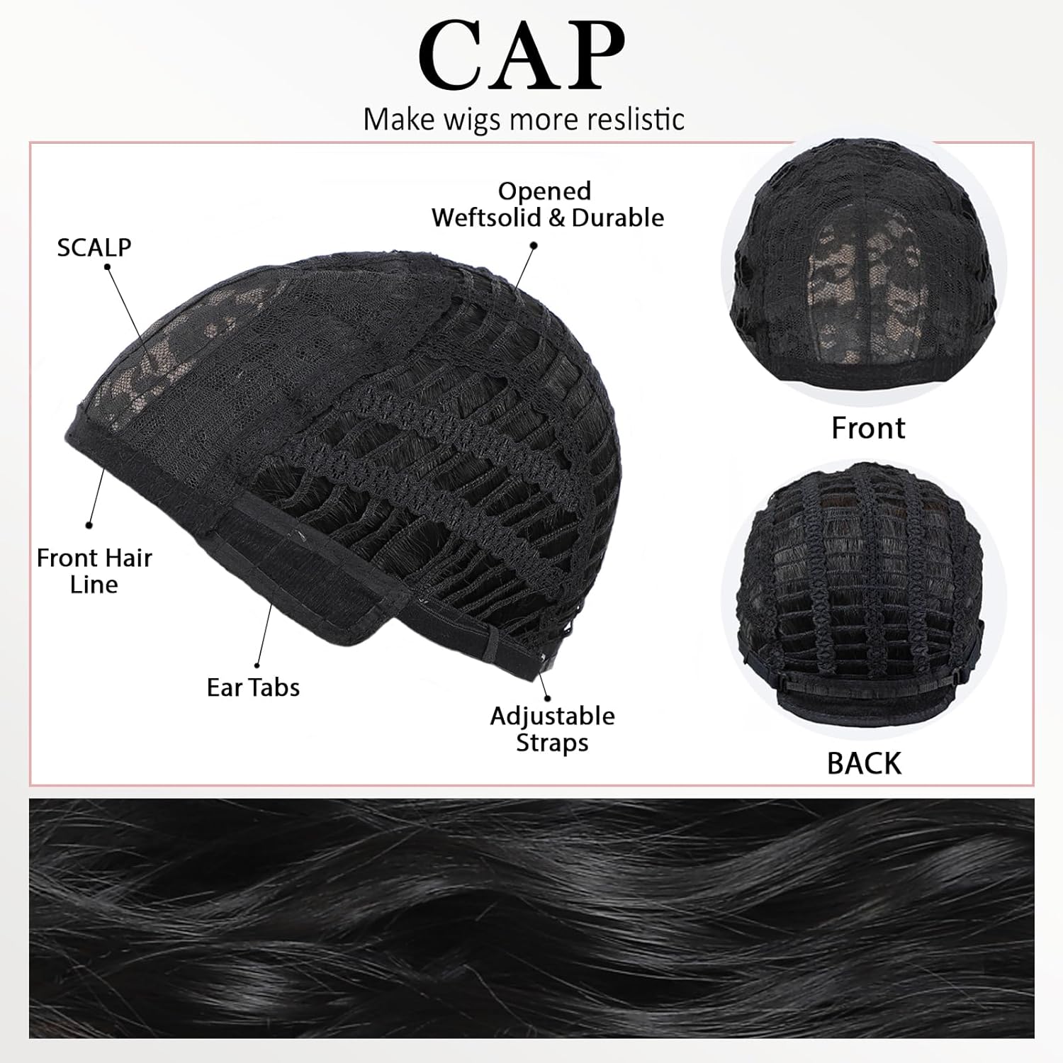 Short Bob Wig with Bangs Wigs Human Hair Loose Curly Wavy Shoulder Length Heat Resistant Lightweight for Women Cosplay Costume (Black,12 Inch)