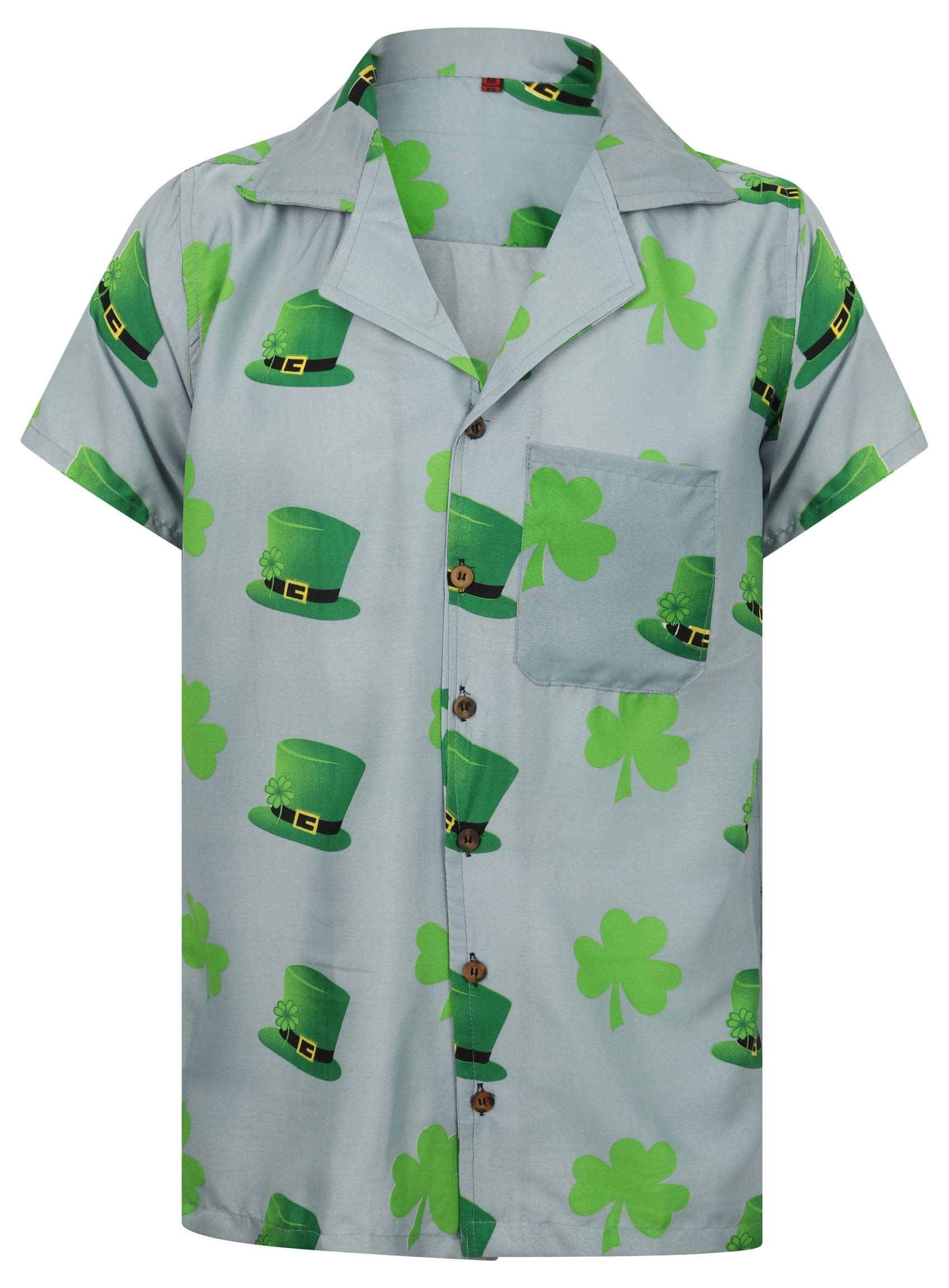 Oe Menswear Men's Grey Oe Wear Hawaiian Shirt Saint Patrick's Day St Patricks Loud Beer Stag Party S-Xxl (Xl, )