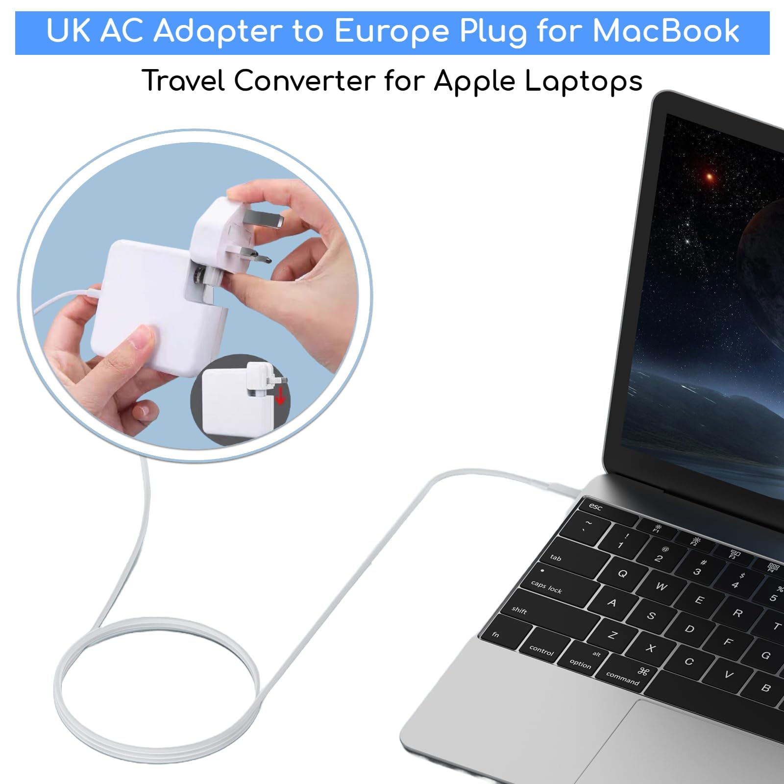 Replacement UK AC Adapter Wall Plug Duckhead Universal Power Charger Travel Adapters 220V for MacBook iPhone iPad iPod (1)