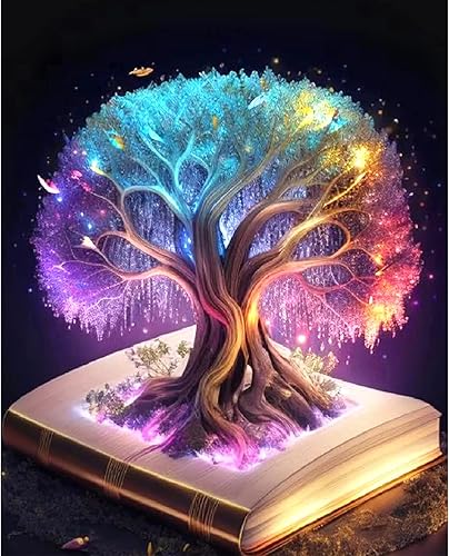 Kits de pintura de diamante 5D de bricolaje de Rousp para adultos, arte con diamantes, árbol de la vida colorido, pintura de diamantes con cristal