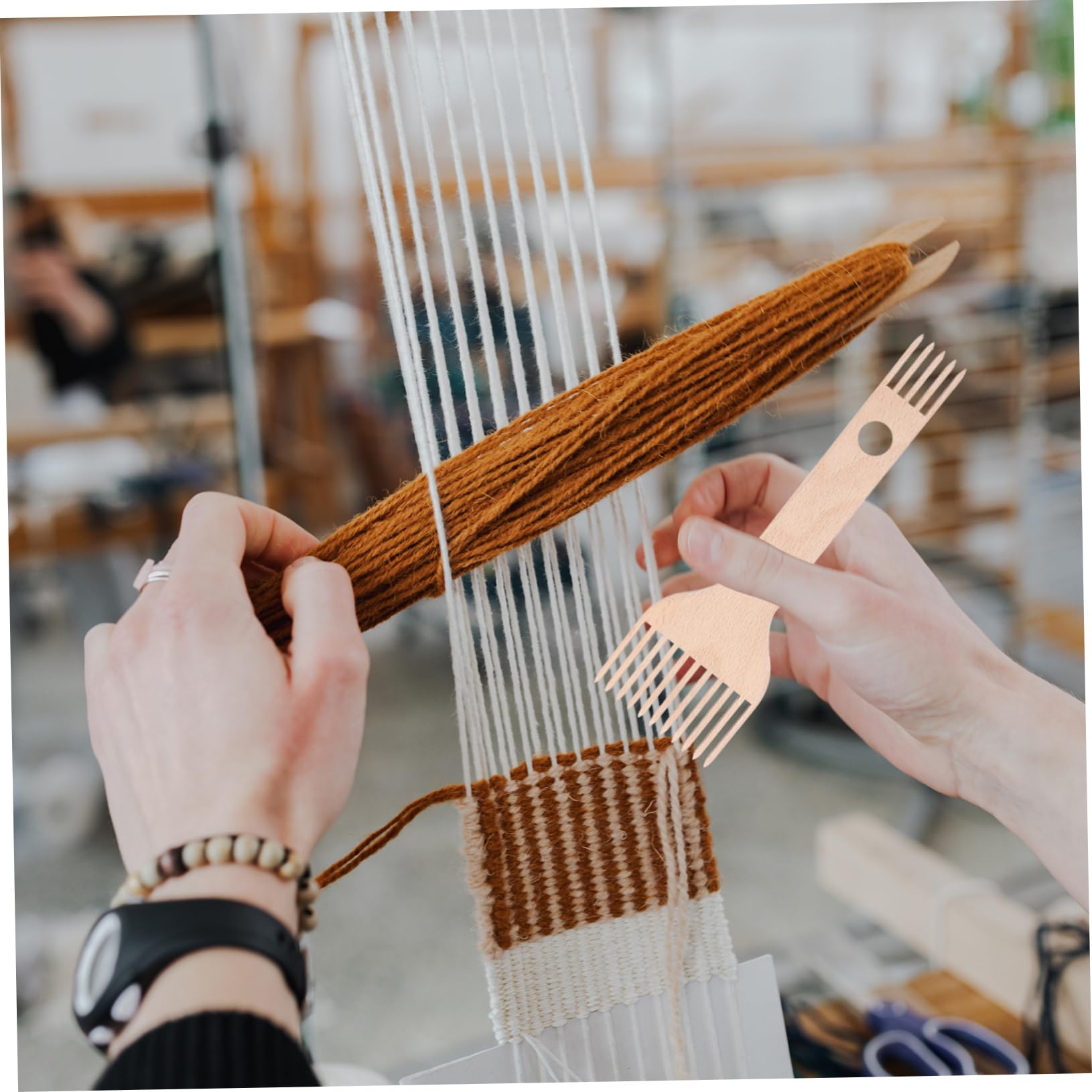 ERINGOGO Weaving Tool for Handcraft Loom Comb Double-Ended Weaving Comb Tapestry Machine