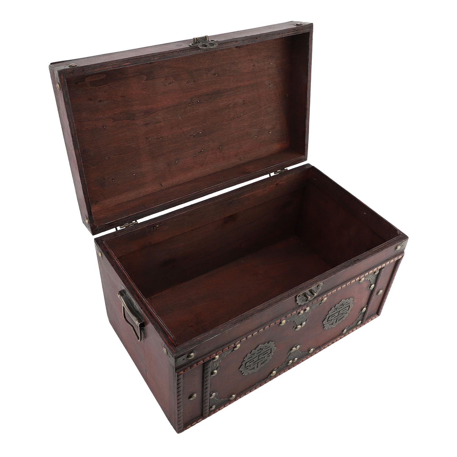 Yctze Drewniane Pudełko na biżuterię w Stylu Vintage, Organizer do Przechowywania w Stylu Retro, Dekoracyjny Pojemnik z ozdobną klamrą, Idealny do Dokumentów z Książkami o Wystroju Wnętrz