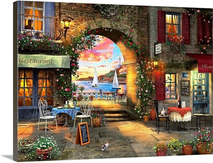 Mediterranean Evening Canvas Wall Art Print by Dominic Davison