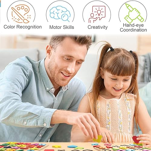 Miniatura 4 de Rompecabezas para niños pequeños, rompecabezas de madera para niños, 3 juegos de animales rompecabezas de dinosaurio cocodrilo gusano, rompecabezas