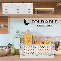 Vista 3 de Tixill Paquete de 2 mini cestas de plástico plegables para organización y almacenamiento, cajas de almacenamiento plegables para el hogar, cocina