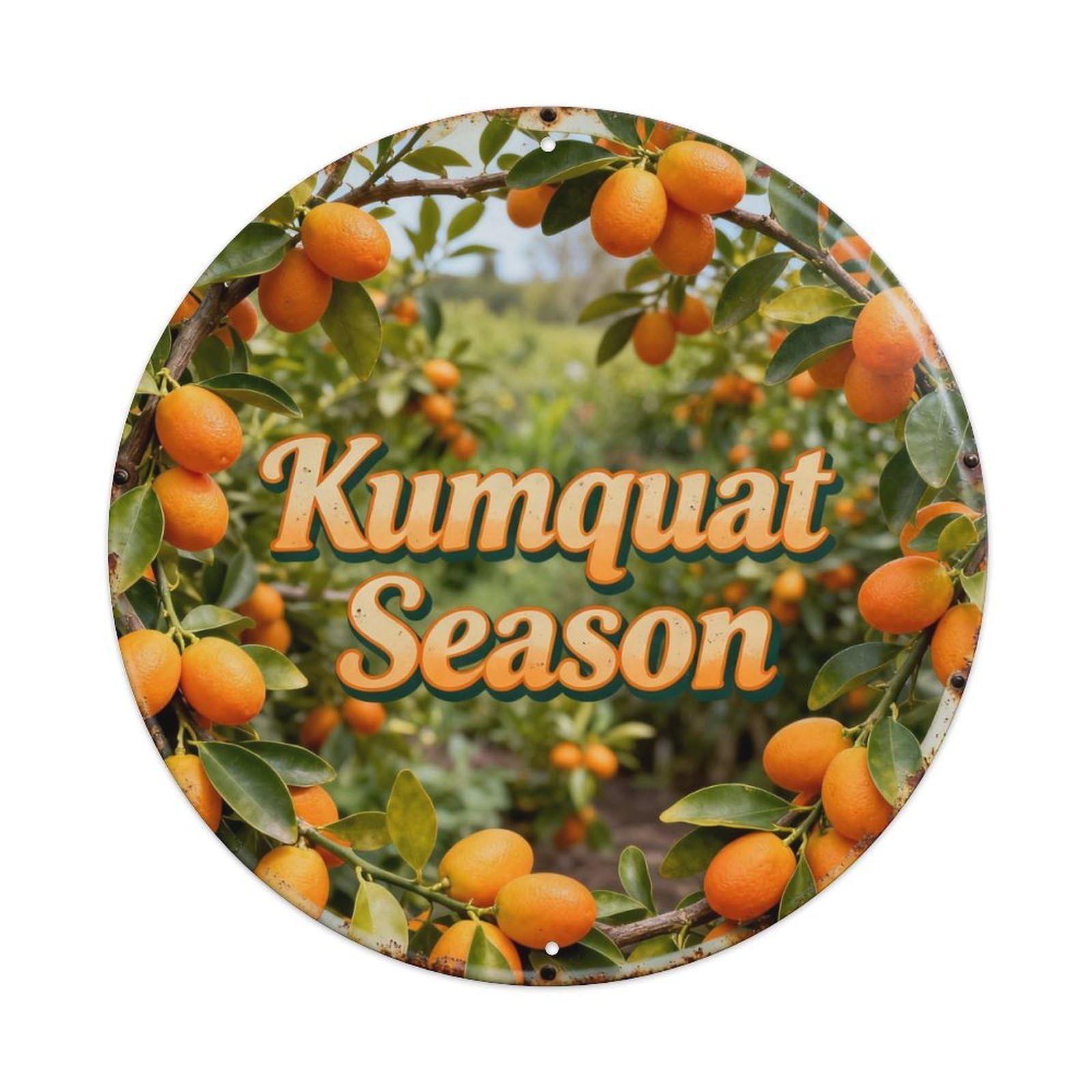 Kumquat Season Metal Tin Sign Plaque
