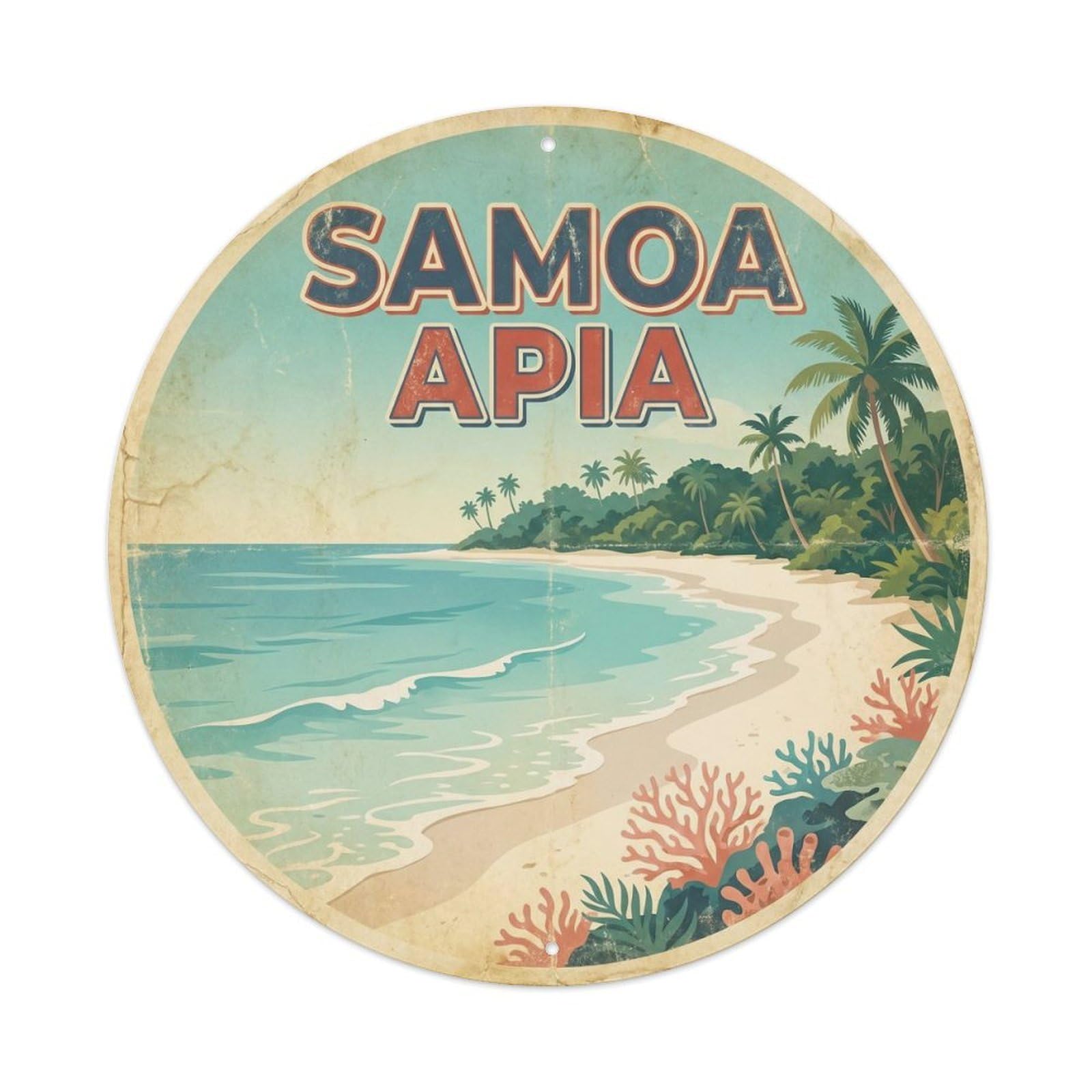 Samoa Apia Tropical Island Vintage Travel Metal Tin Sign