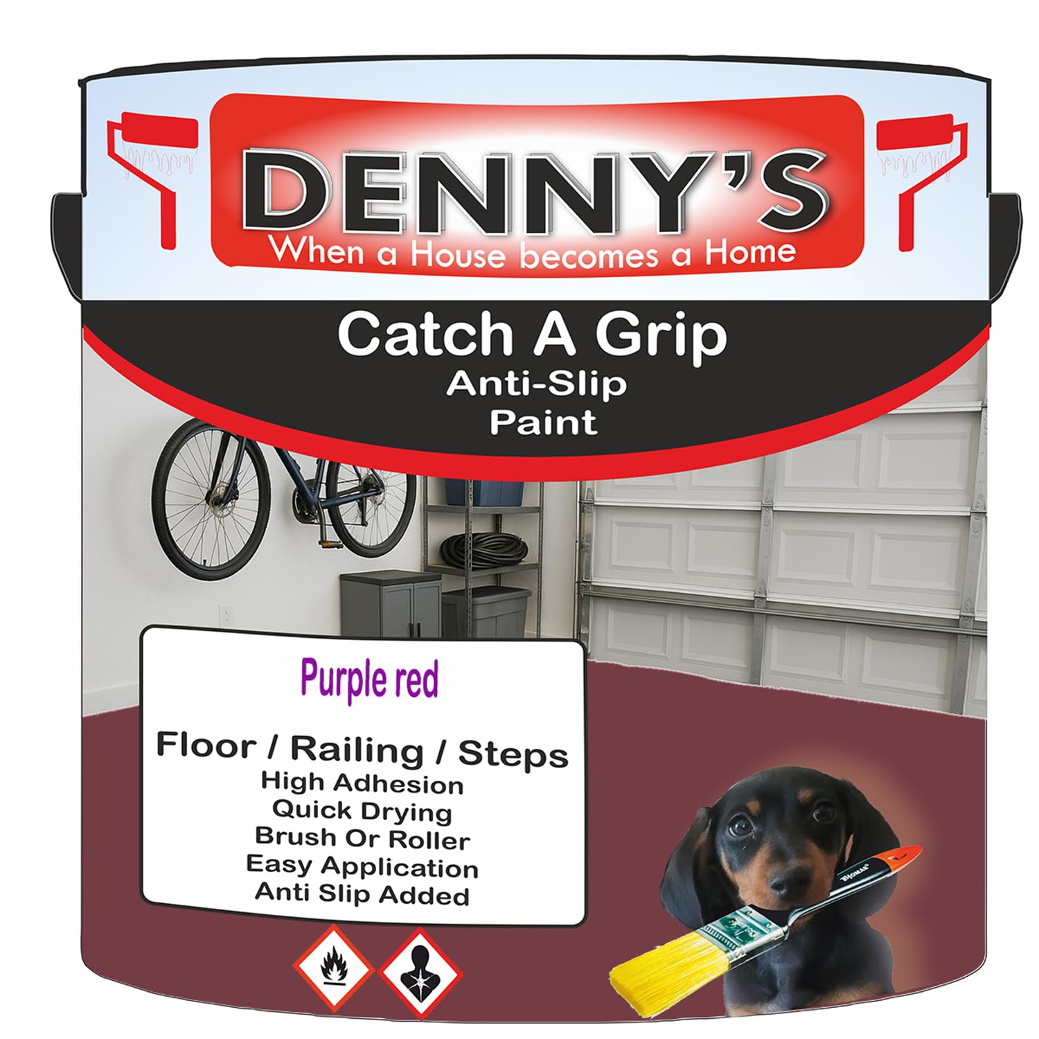 SCOOBYS PAINTS BACK IN THE MIX Catch A Grip Anti Slip Floor Paint – Non Slip Coating for Steps, Railings & Garages – 170 Colours, High Adhesion, Quick Dry, Multiple Sizes (Purple red, 250ml Tin)