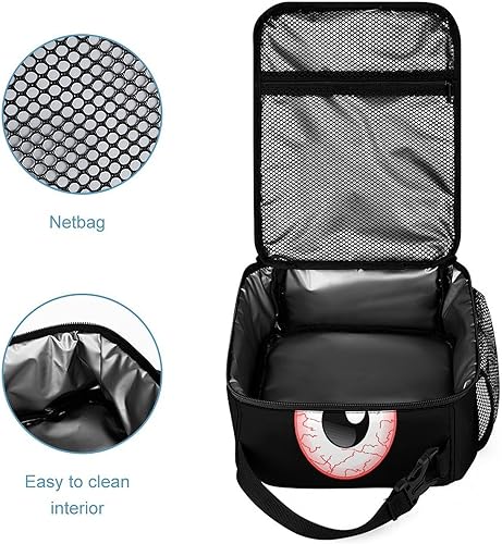 Miniatura 4 de Red Eyeball Insulated Lunch Bag for Women Men Reusable Lunch Box Tote Bag for Work Travel