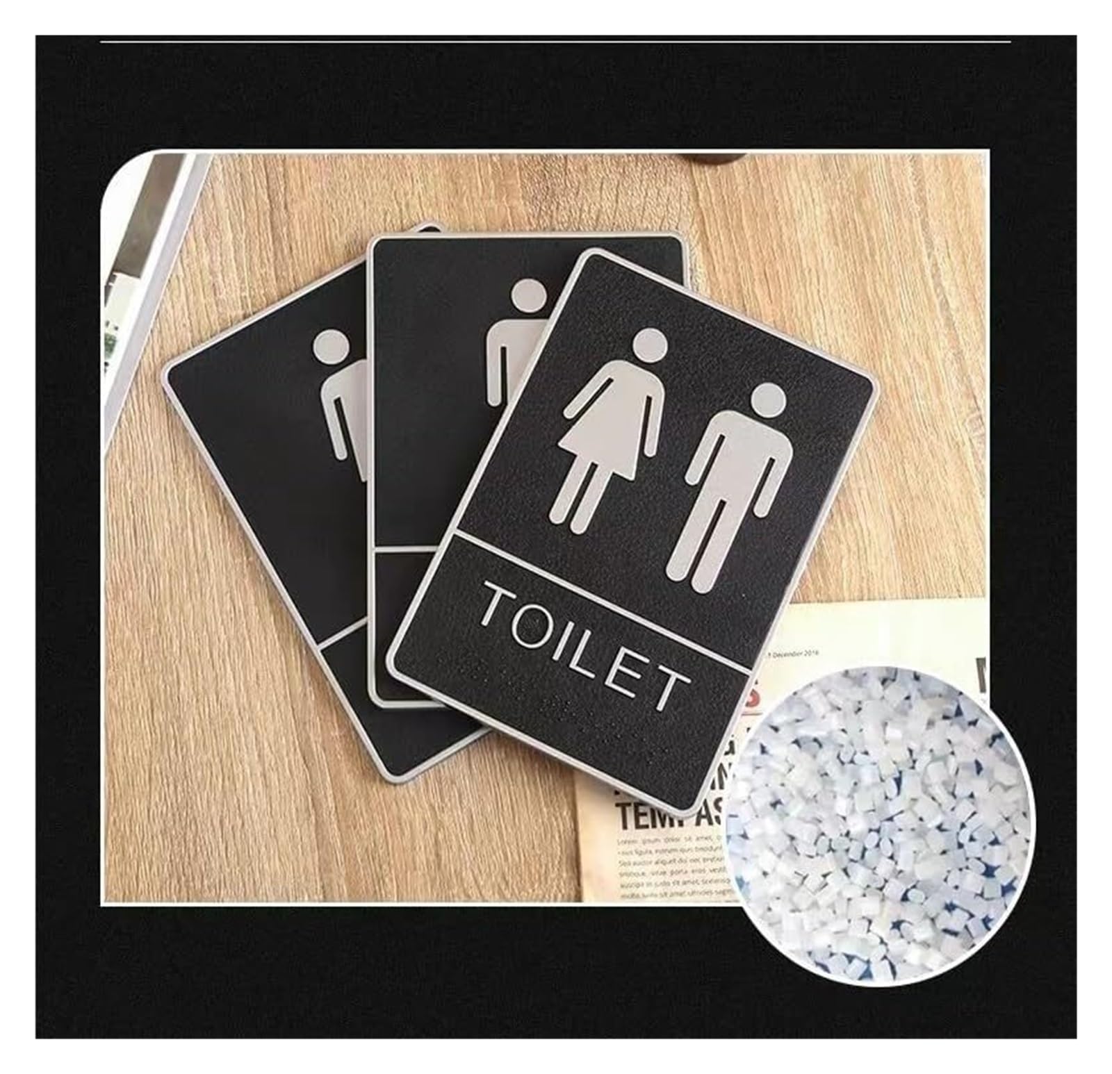 Wandschild for Badezimmer-/Toiletten-/WC-Tür, Toilettenschild, Unisex-WC-Badezimmertürschild, Tafel, Waschraumschild, Wandaufkleber, Klebekarte, for Badezimmer-Beschilderungsplatte zur Wandmontage(Wom