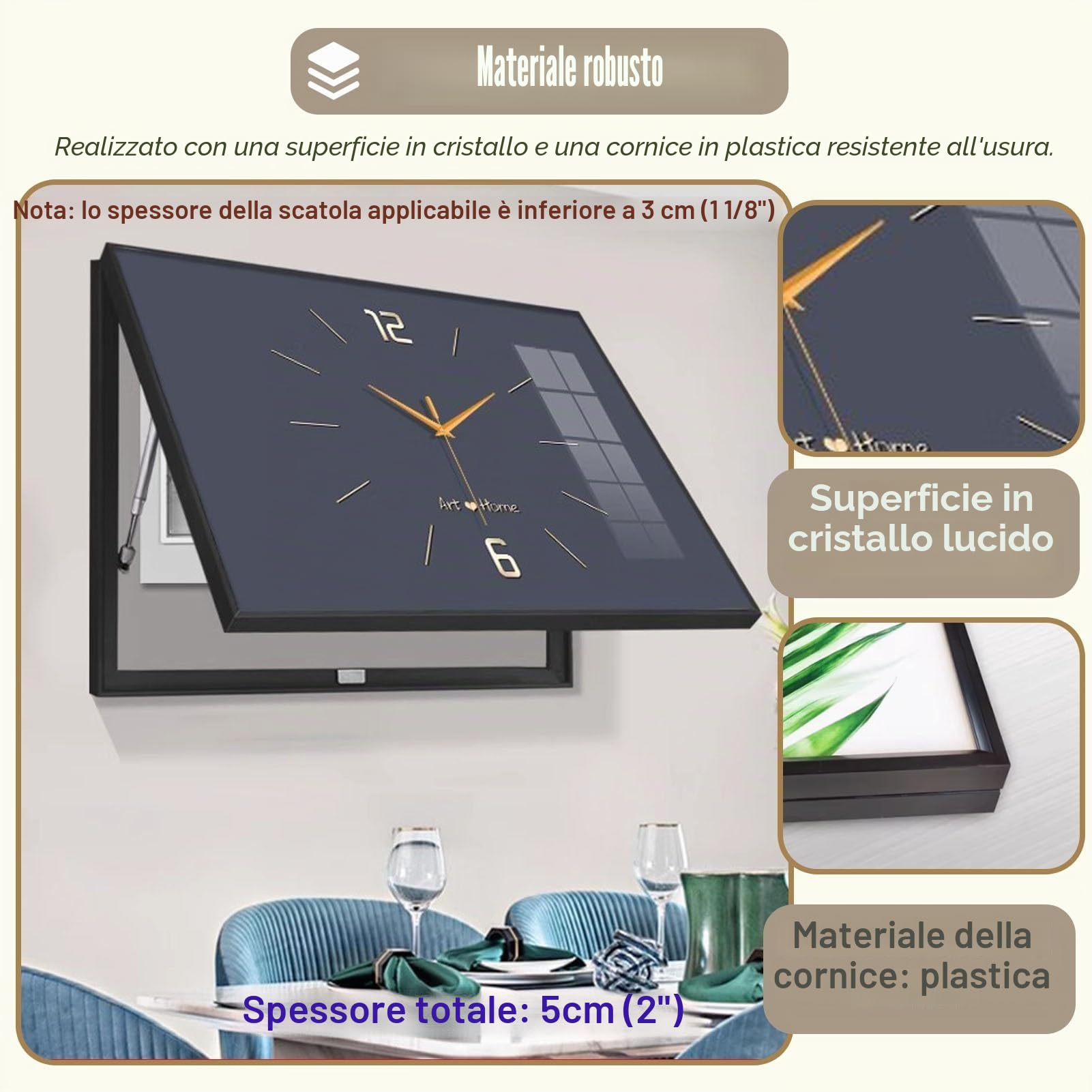 Copri Cassaforte a Muro Copertura Decorativa per Quadro Elettrico, per Nascondere la Scatola del Contatore, Copertura Orizzontale per Quadro Elettrico, Coperchio(Green,50x40cm(19 3/4x15 3/4"))
