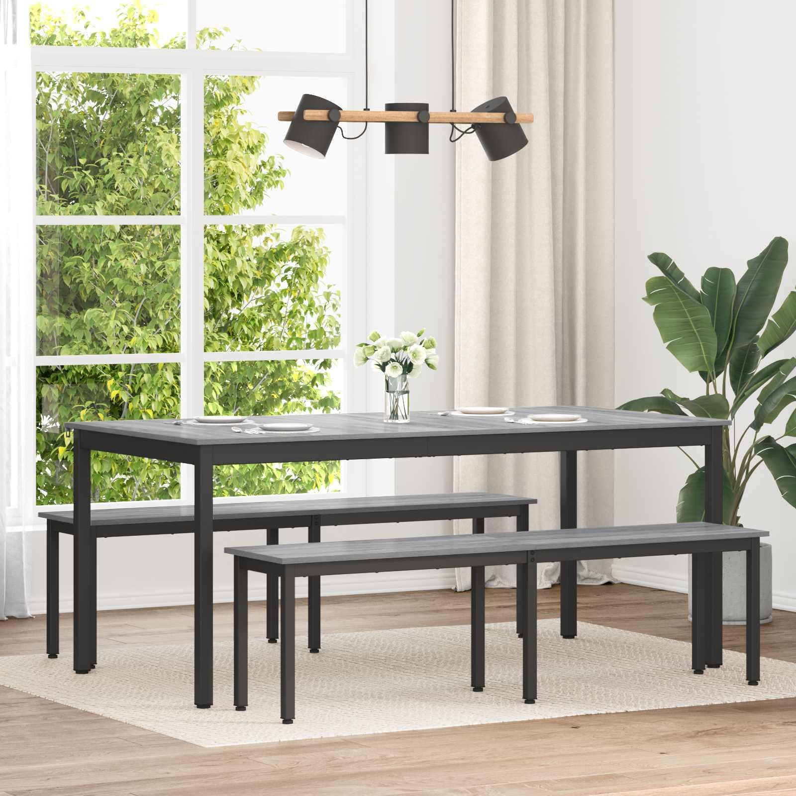 vidaXL Banc Gris Sonoma 160 x 35 x 45 cm Bois d'ingénierie, Banc Rectangulaire Modèle Moderne, Meuble Robuste pour Salle à Manger, Assise Élégante en Bois Ingénierie