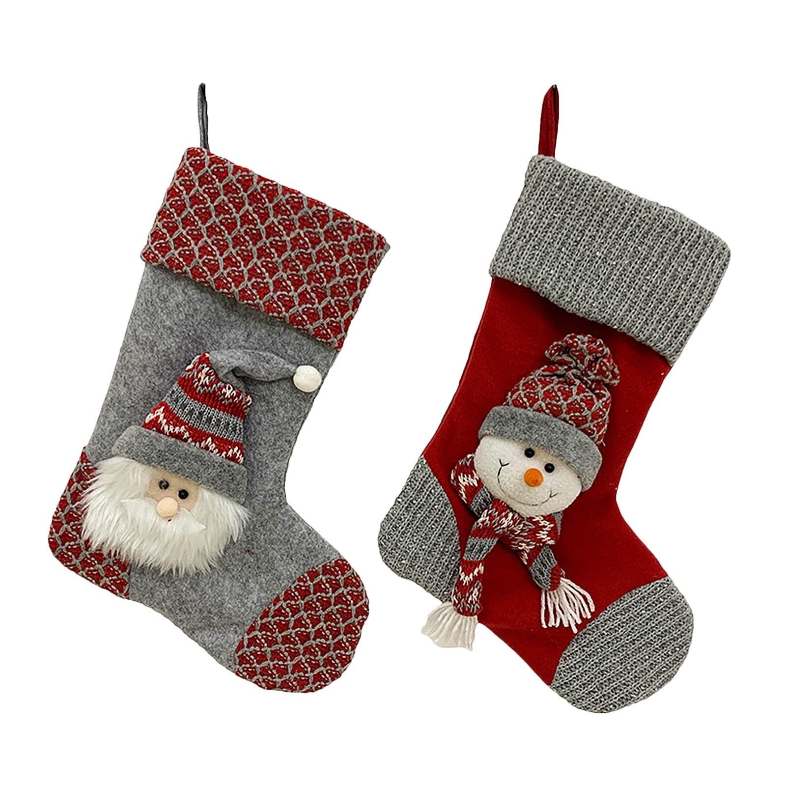 3pcs Christmas Stockings Gift Bags Home Hanging Decorative Candy Pouch Socks Christmas Socks Red Gift Bag Decor 1KAIEUE-11-30-H