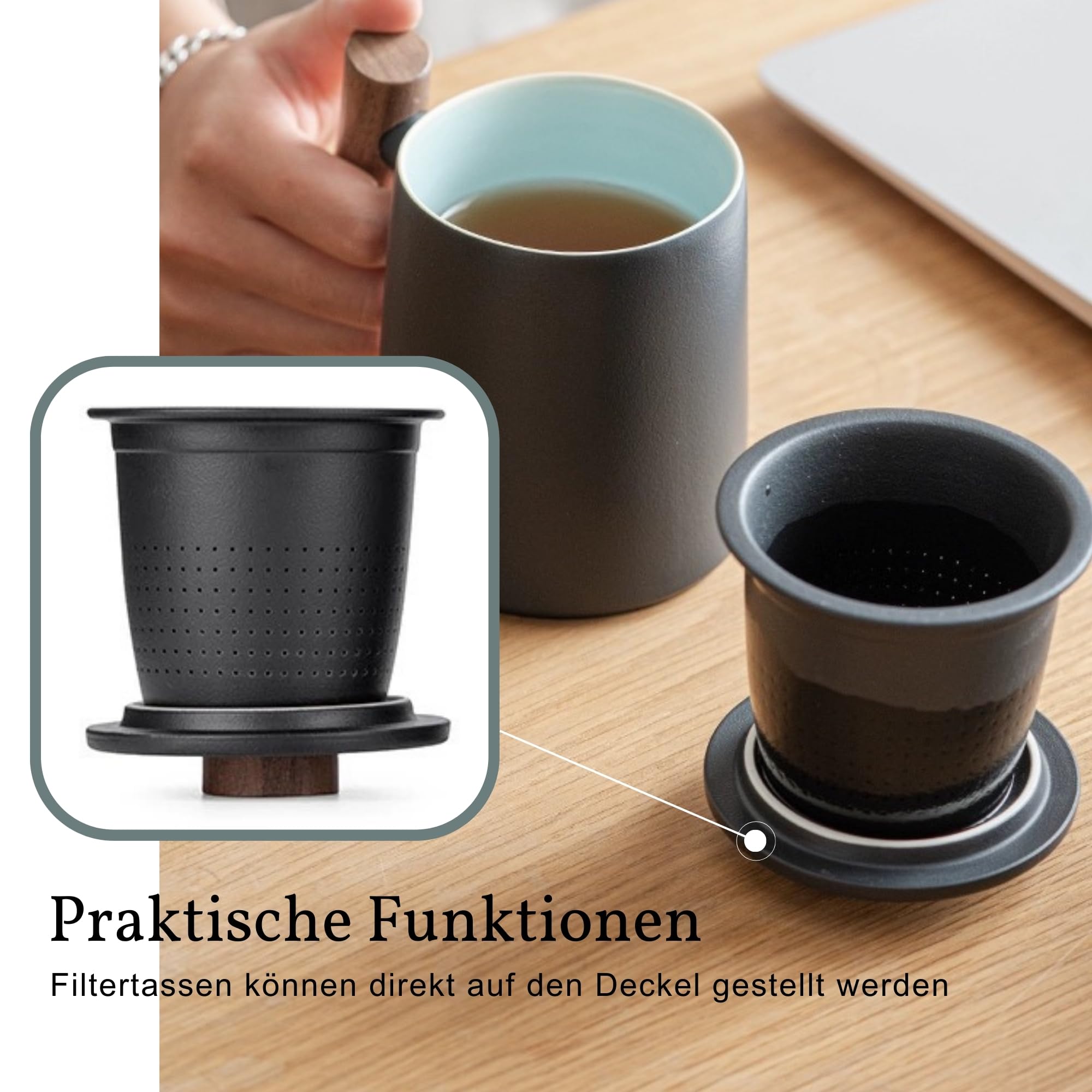 DISDADA Tazza Da Te Con Infusore Regalo Tazza per Tisana con Filtro per