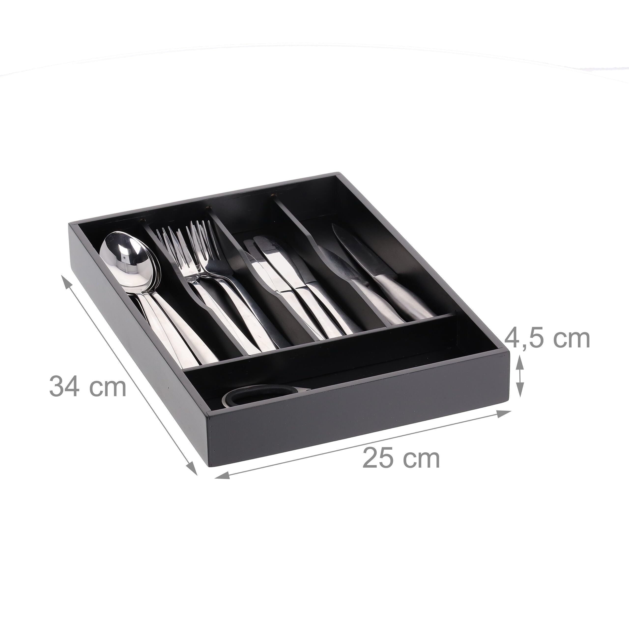 Relaxdays Set 2 Organizer Per Posate Da Cassetto – 5 Scomparti, Plastica PP, 4x24,5x32,5 Cm, Bianco