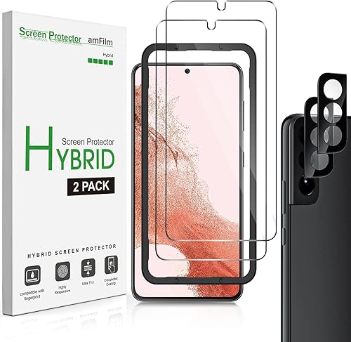 Miniatura 1 de amFilm Protector de pantalla híbrido para Samsung Galaxy S22 Plus 0.18 oz de 6.6 pulgadas, Samsung Galaxy S22 + 0.18 oz de 6.6 pulgadas, compatible