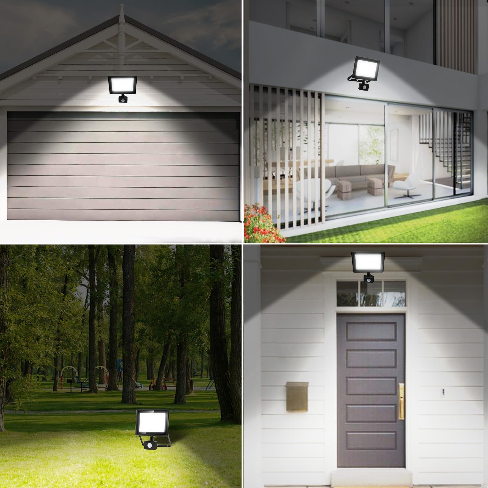 Aigostar Foco LED con Sensor Movimiento 50W,4300LM Super Brillo Focos LED Exterior IP65 Impermeable,Blanco Frío 6500K Proyector Led Exterior,Perfectas para Jardín, Garaje, Patio, etc.