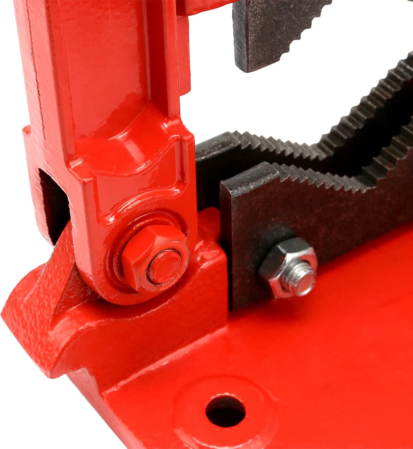 Heavy Duty Pipe Vise, Forged Bench Yoke Vise, Threader Pipe Plumbing Vise for Fixing Pipes, Clamp-on Type, Fits 3/5 Inch - 2 Inch Pipes, Red