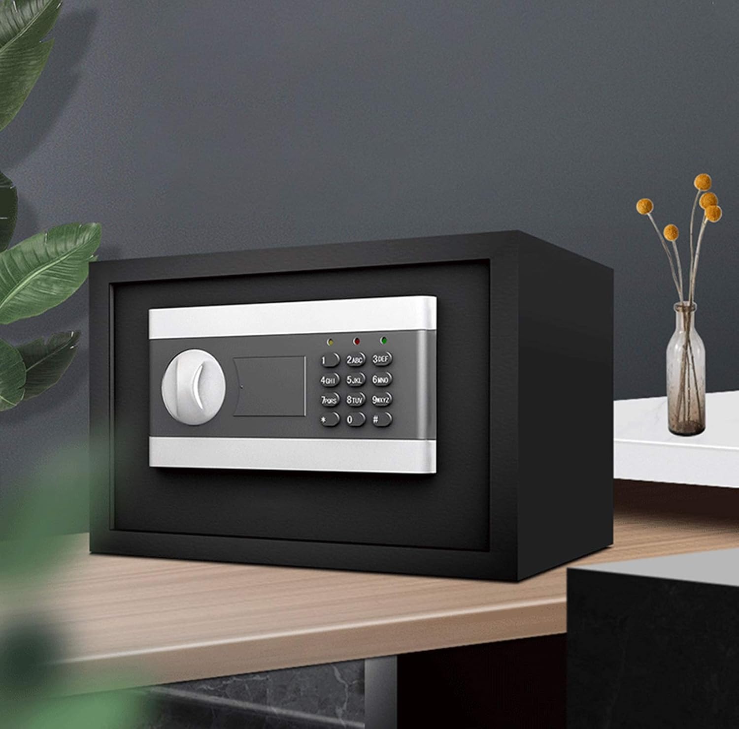 Fireproof Safe Box, Digital Safe Box Fireproof Waterproof Combination Lock Safe with Keypad LED Indicator, for Office Home Hotel - Secure Documents Jewelry Valuables