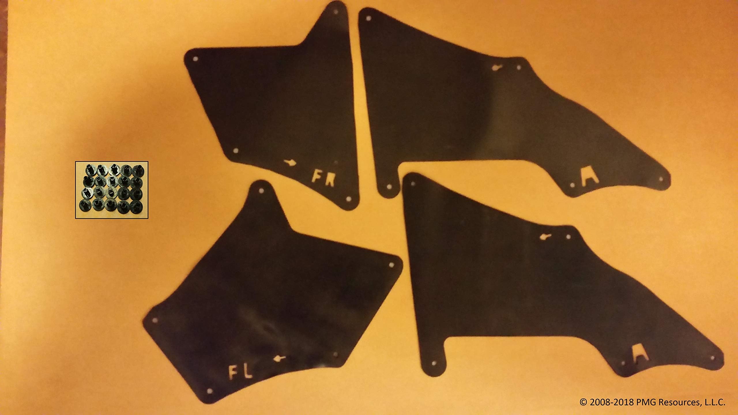 Set of Four Splash Shields with Clips for Land Cruiser Prado/J120/J150 2003-2024 (Fender Liner, Apron, Shield, Splash Guard, Skirt, Guard, Seal, Splash Seal) P