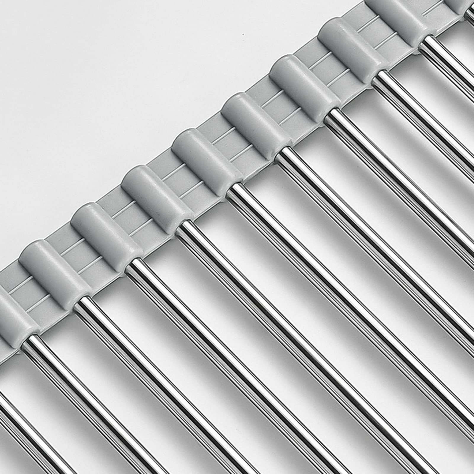 Escurridor de platos de silicona ajustable para frutas y verduras, colador de fregadero (52,5 x 40,5 cm), ahorra espacio, fácil de limpiar, duradero y versátil