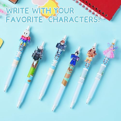 Miniatura 5 de 12 lápices mecánicos de juego de 0.020 in, personajes extraíbles por cierto, escenas de juegos, diseño único de bricolaje, juegos de papelería