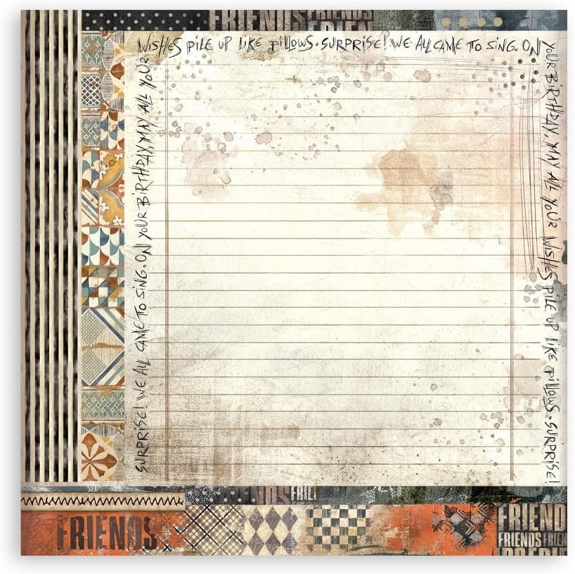 Stamperia - Scrapbook Paper Pad for Scrapbooking, Albums, Card Making, Bullet Journalling and More, Acid Free, Single Face, Perfect for Hobbies, Crafts, and Gifting (Furry Friends) (20.3 x 20.3 cm)