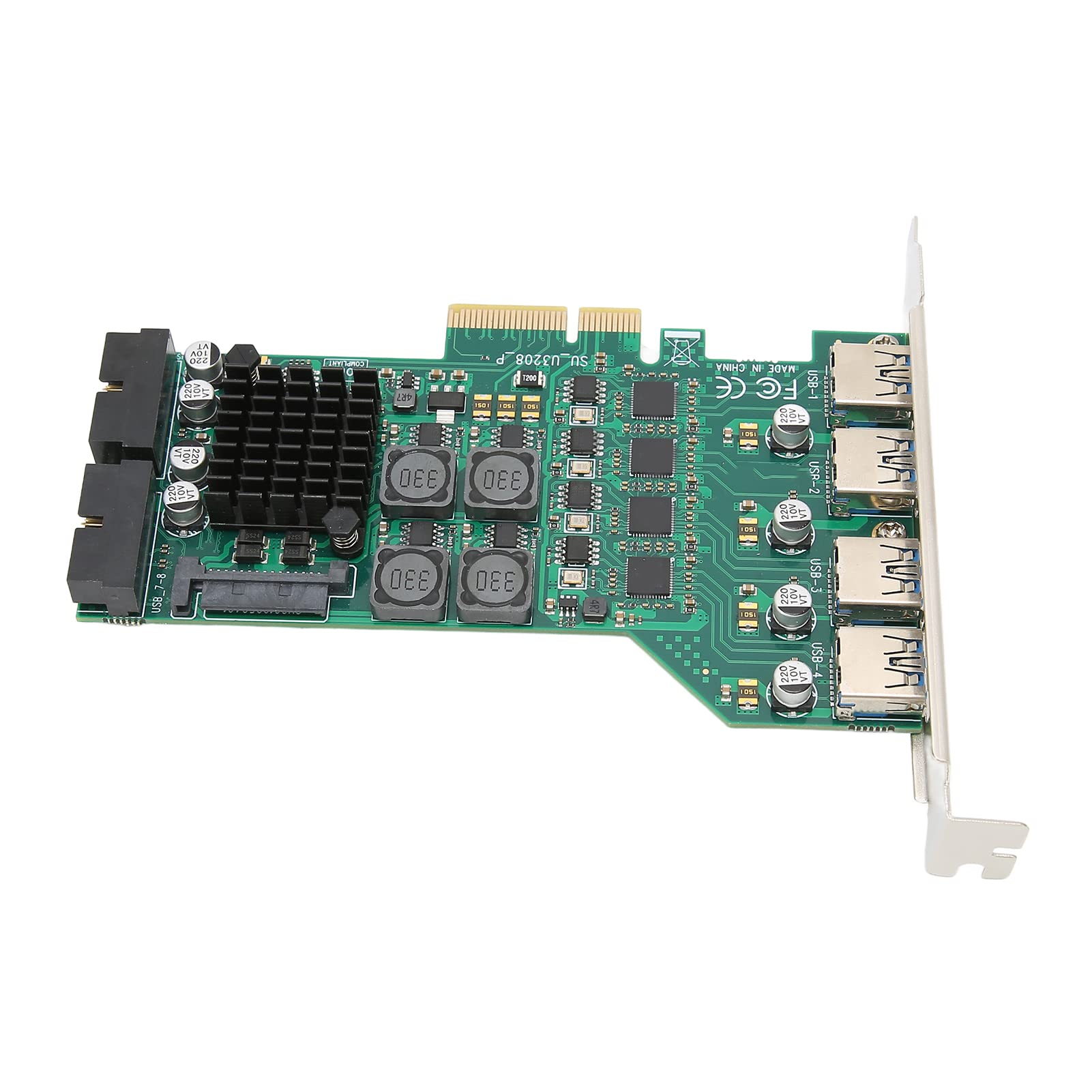Scheda di Espansione PCIe USB a 4 Porte, Scheda di Espansione da PCIE a USB 3.0 con 4 Canali Indipendenti da 5 Gbps, Scheda Adattatore PCI Express USB 3.0 di Alimentazione 3A, per