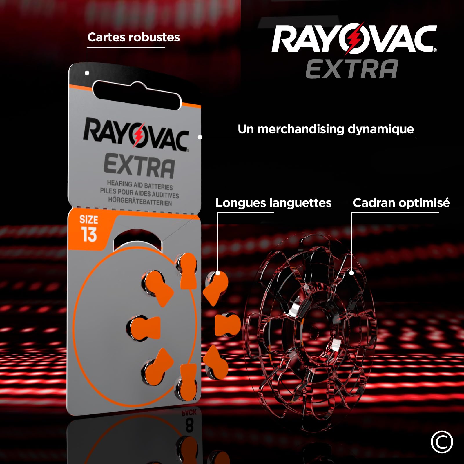 120 Piles Auditives 13 Rayovac pour Appareils Auditifs + 8 Piles Udivita