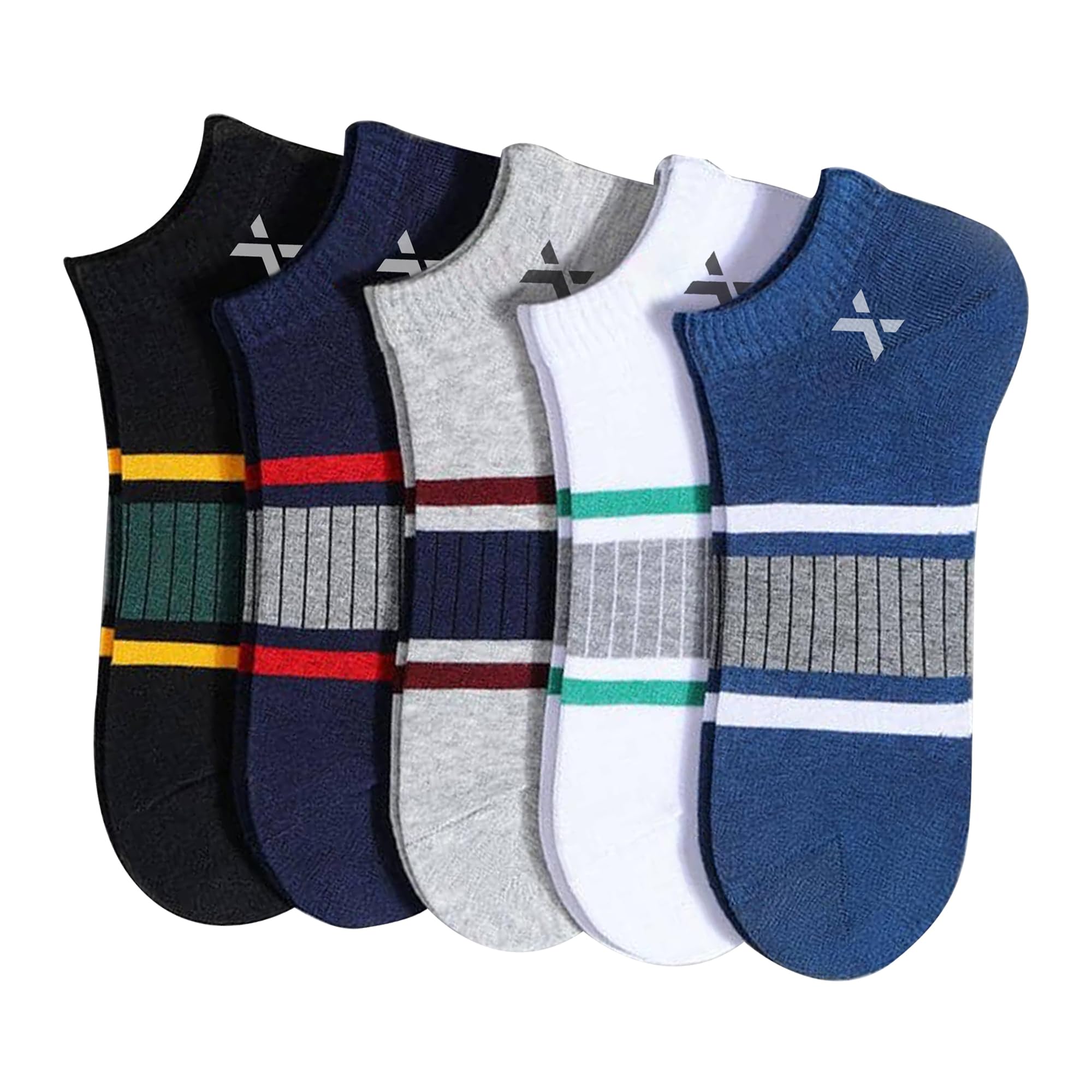 unaar Unisex Cotton Men And Women Solid Ankle Length Socks (Pack Of 5) NICS A, Assorted-picture-11